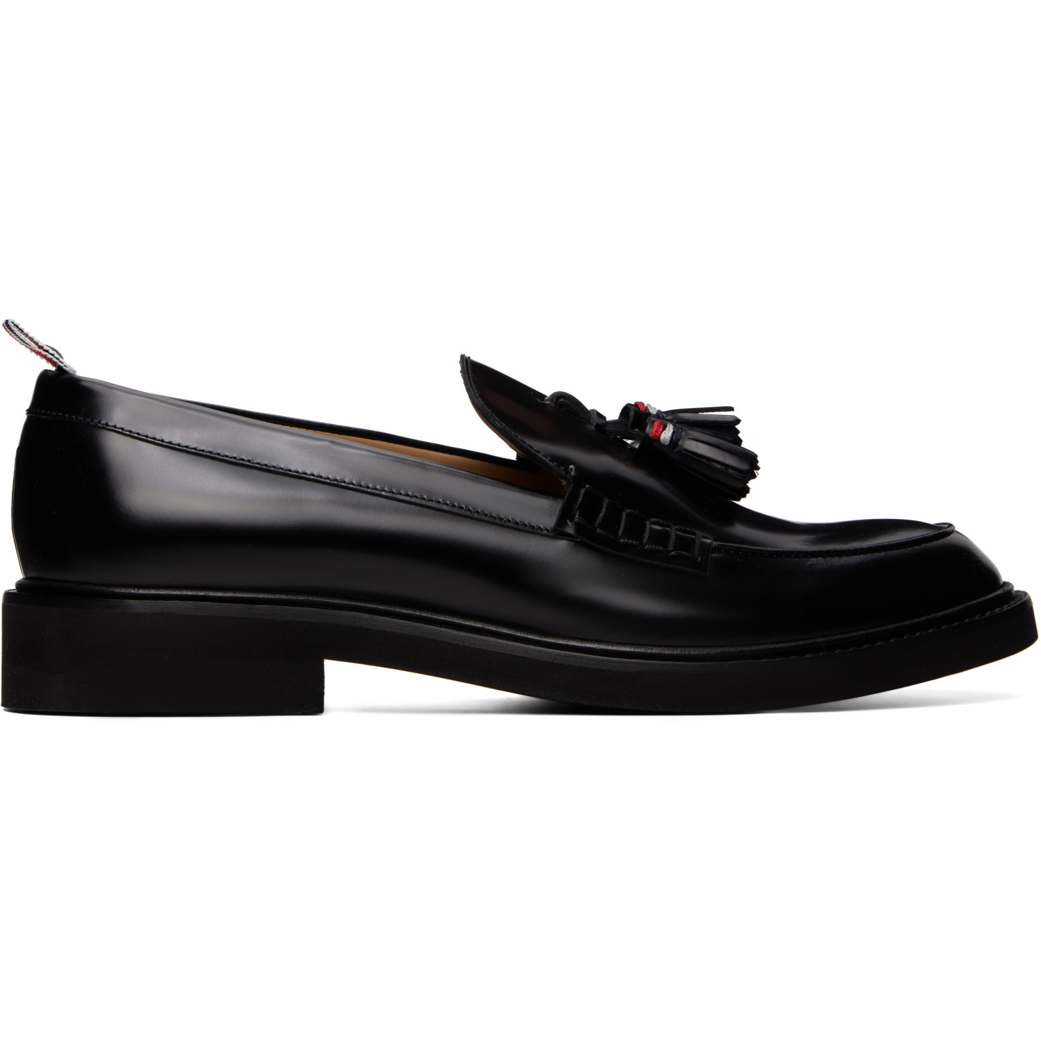 Thom Browne Black Polished Calf Tassel Loafers