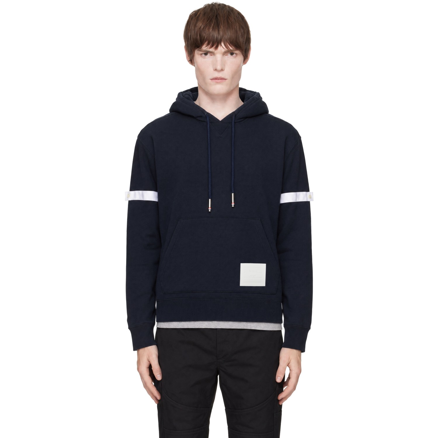 Thom Browne Navy Loopback Jersey Armband Oversized Hoodie
