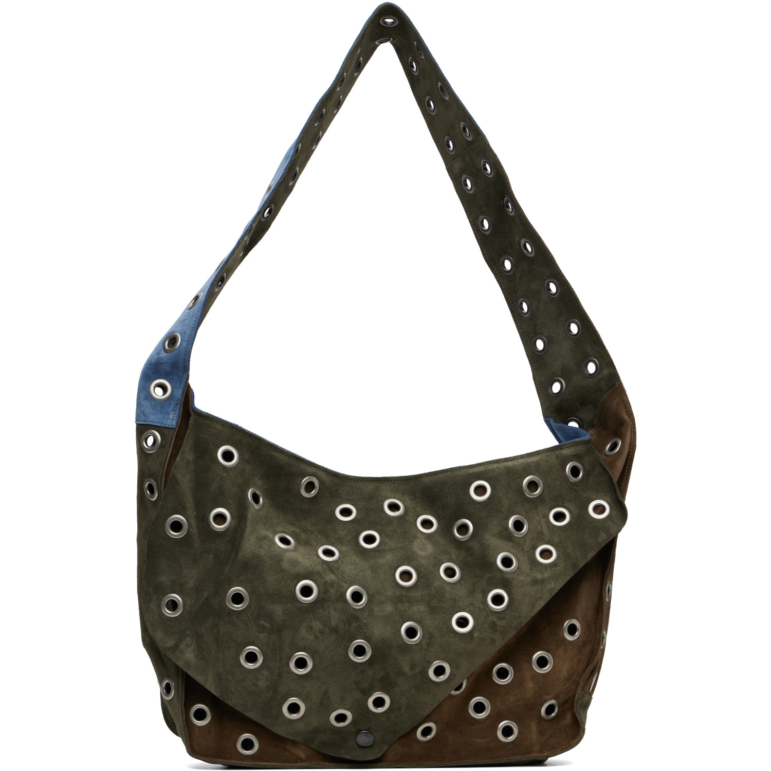 SC103 Khaki & Blue Record Messenger Bag