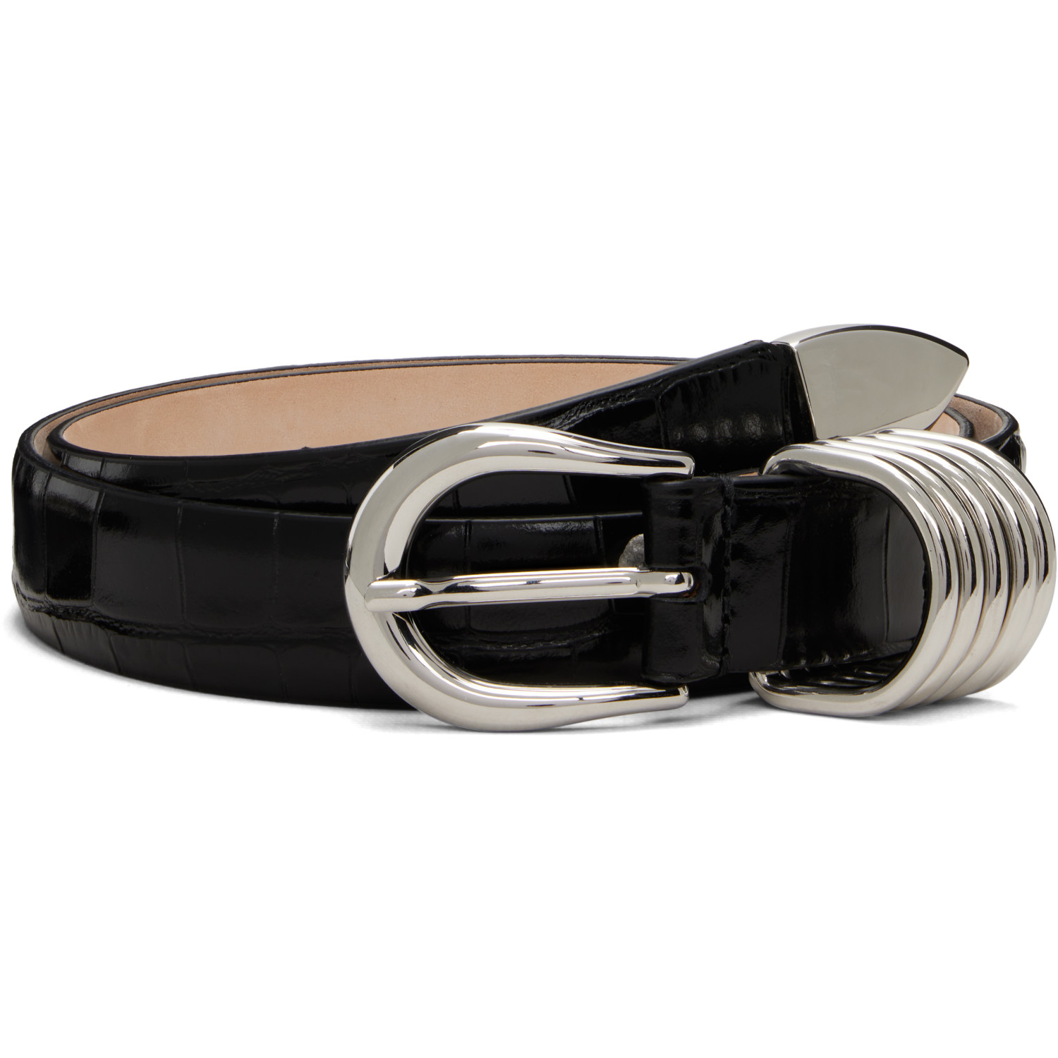 Déhanche Black Hollyhock Croco Belt