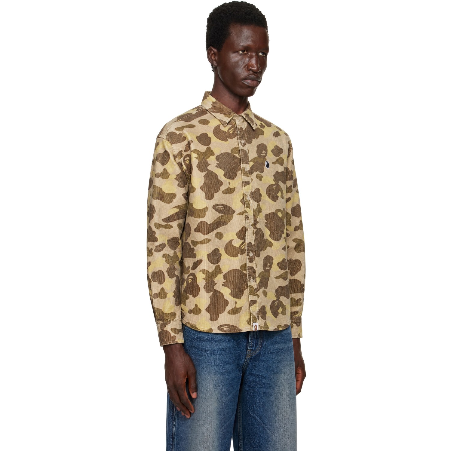 Bape 카키 퍼스트 카모 루즈 핏 셔츠