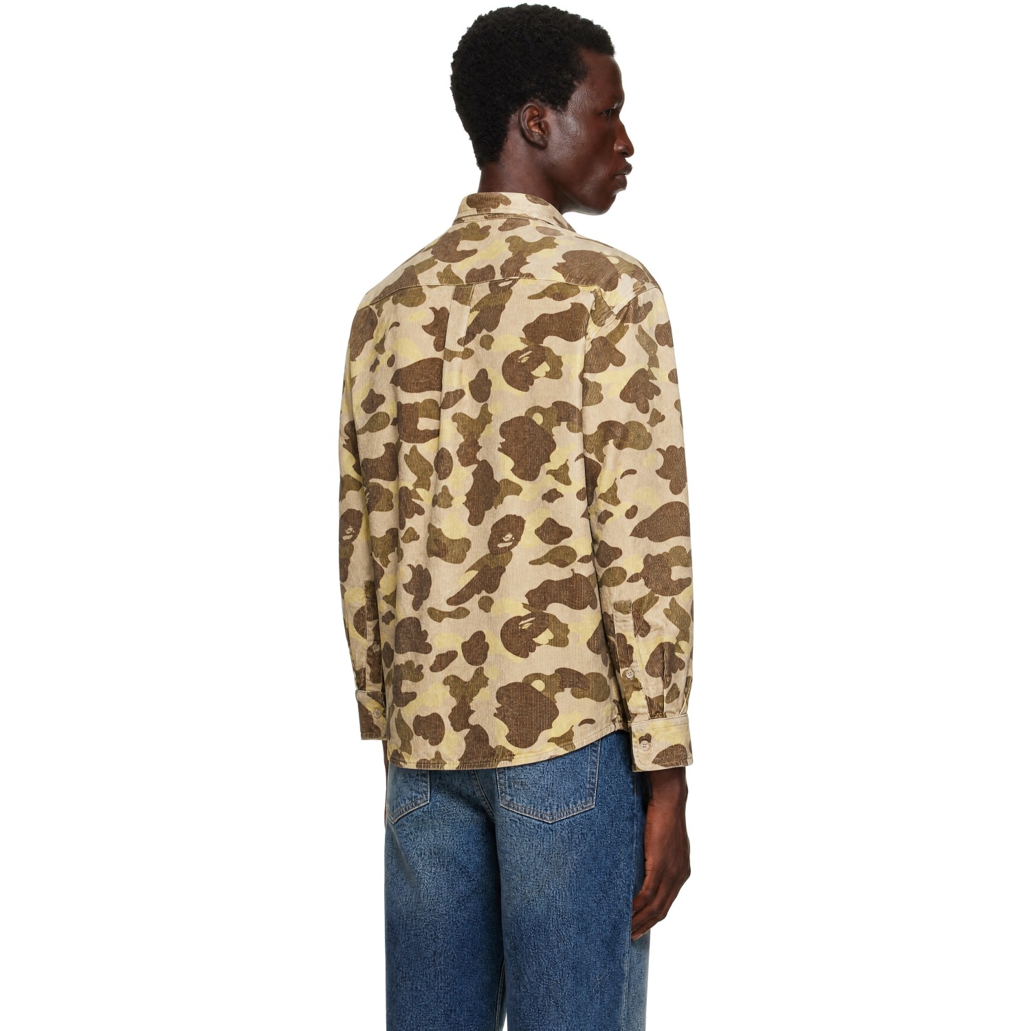 Bape 카키 퍼스트 카모 루즈 핏 셔츠