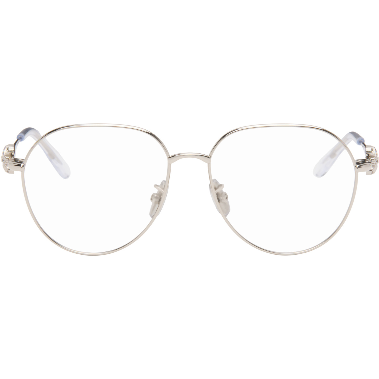 LOEWE Silver Anagram Aviator Glasses
