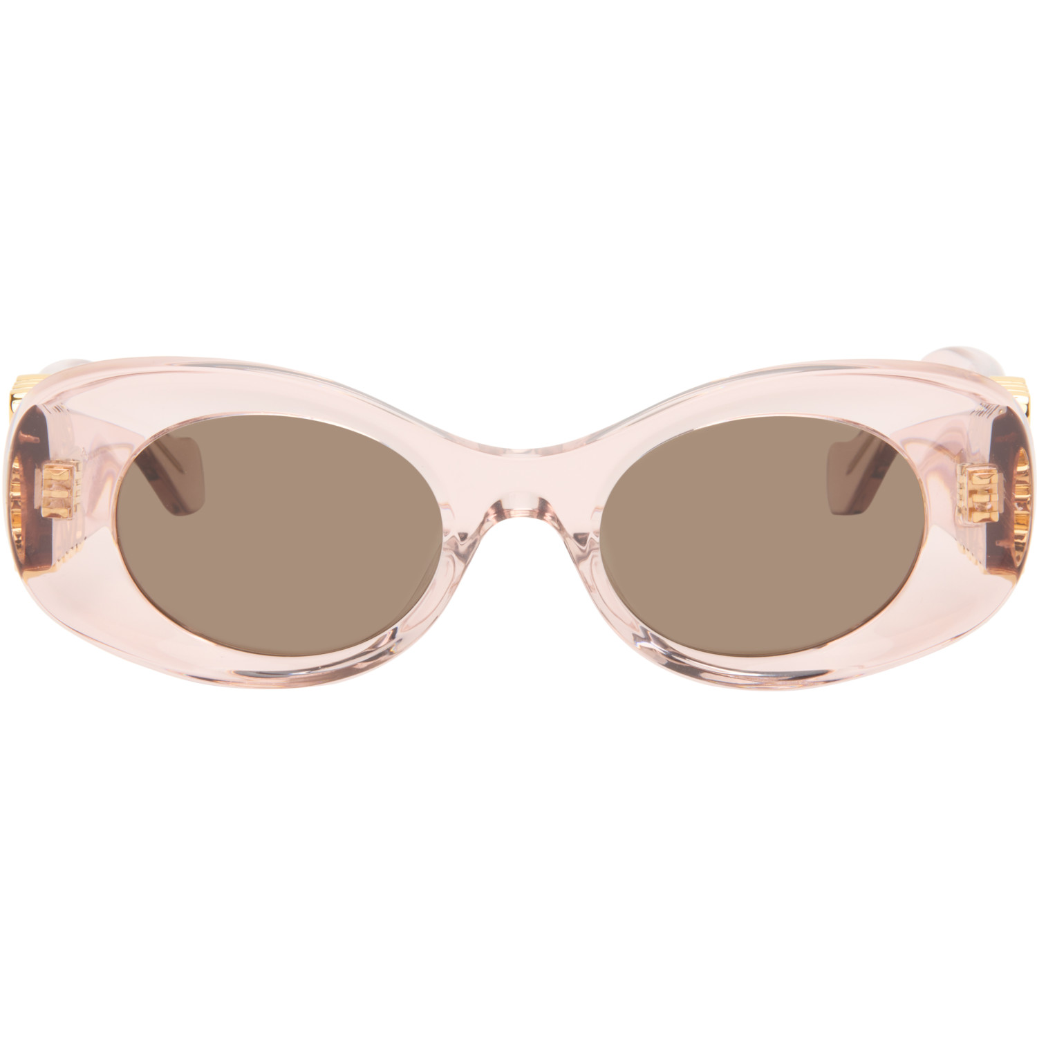 LOEWE Pink Beveled Oval Maxi Anagram Sunglasses