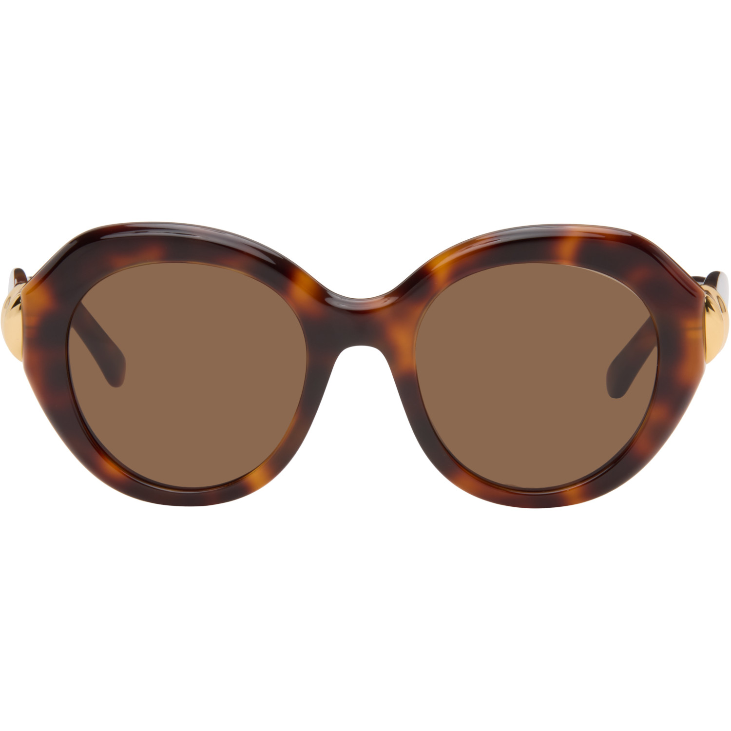 LOEWE Brown Coil Round Sunglasses