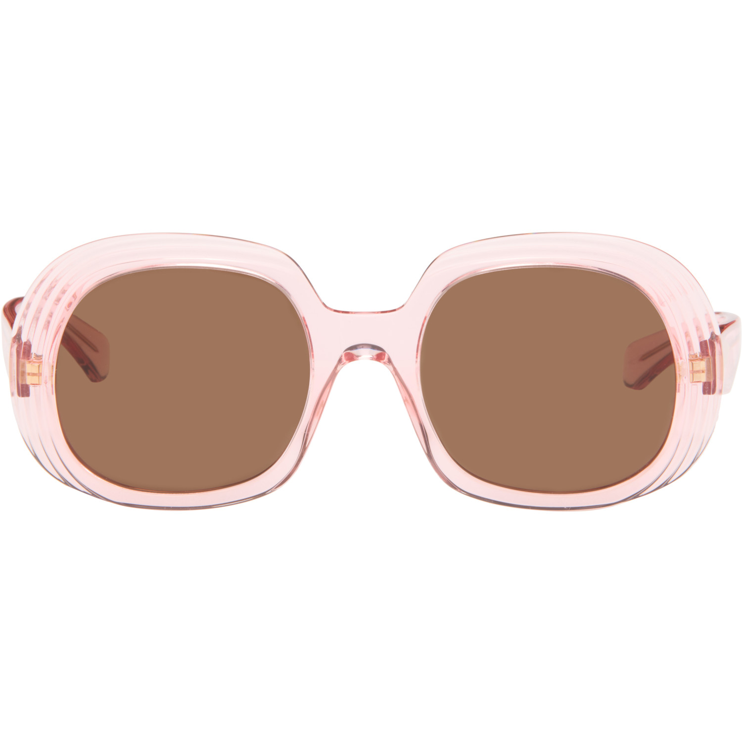 LOEWE Pink Mini Anagram Steps Square Sunglasses