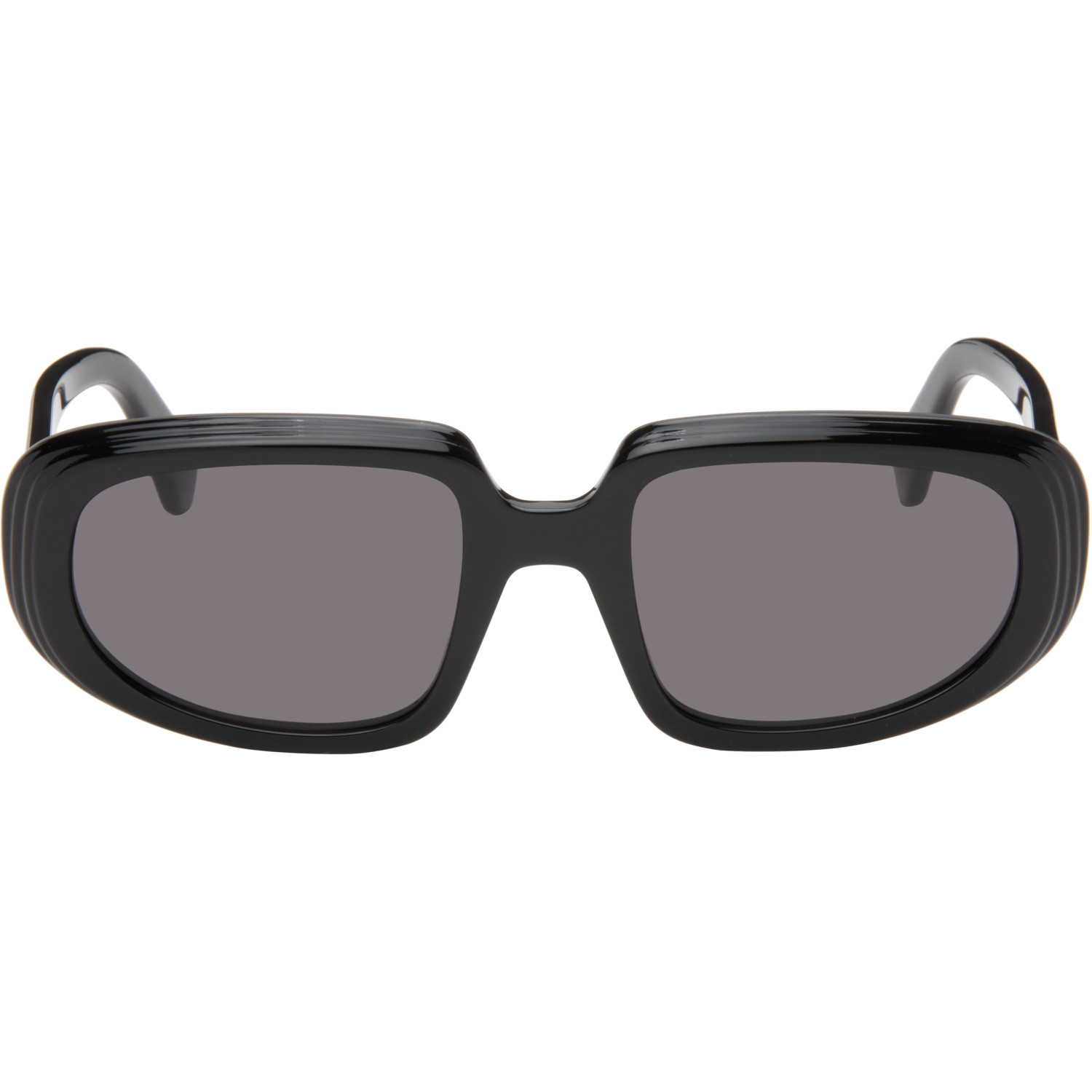 LOEWE Black Mini Anagram Steps Rectangular Sunglasses