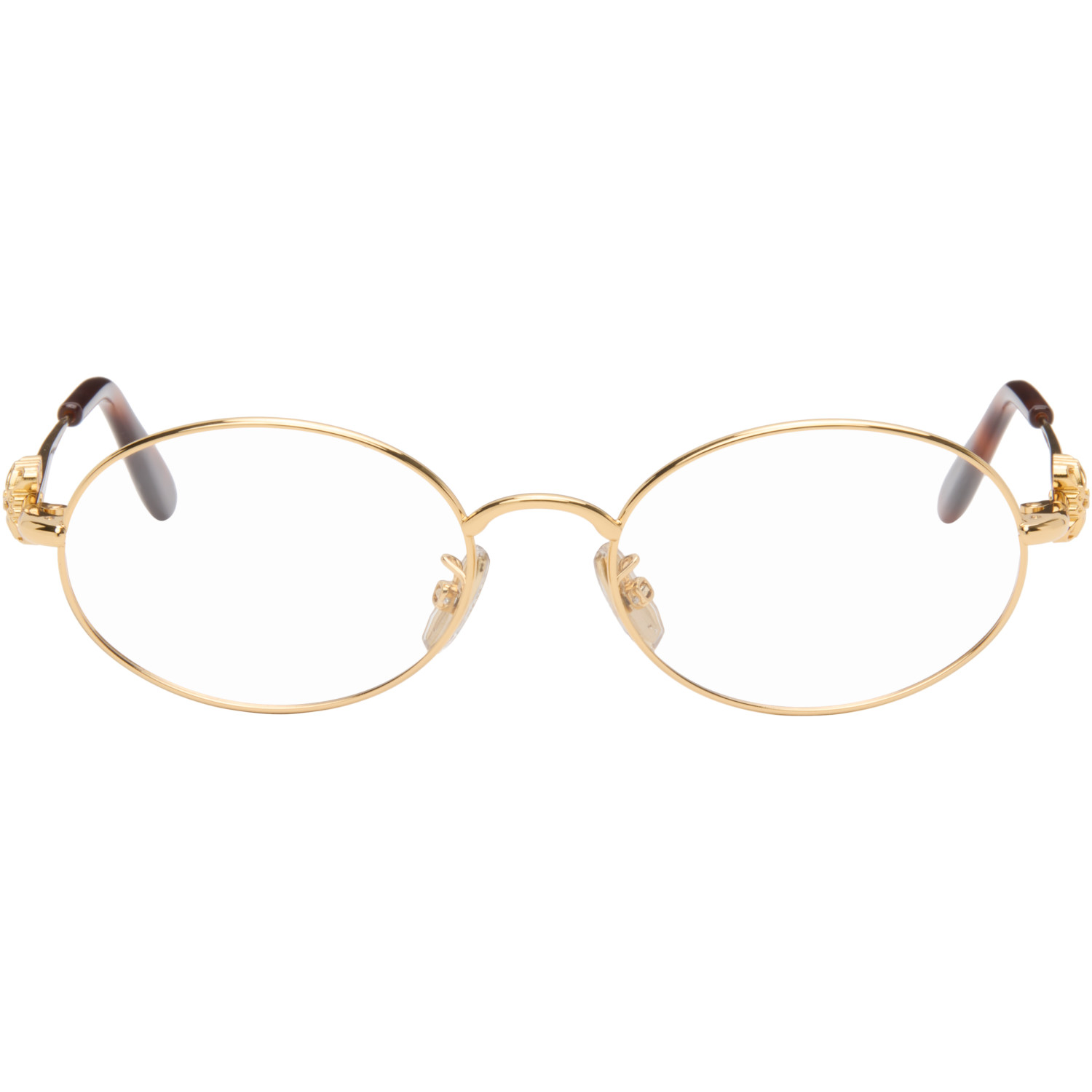 LOEWE Gold Anagram Oval Glasses