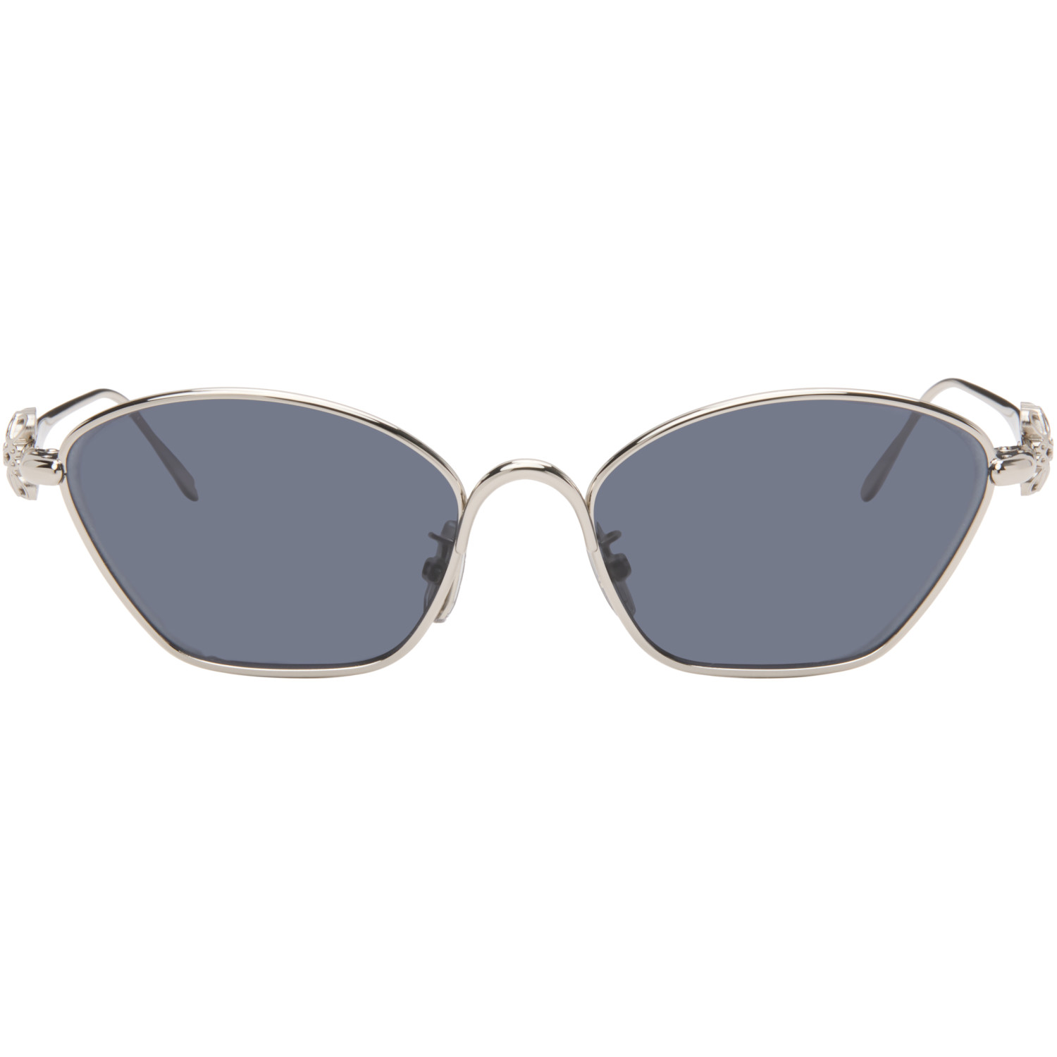 LOEWE Silver Anagram Hexagonal Sunglasses