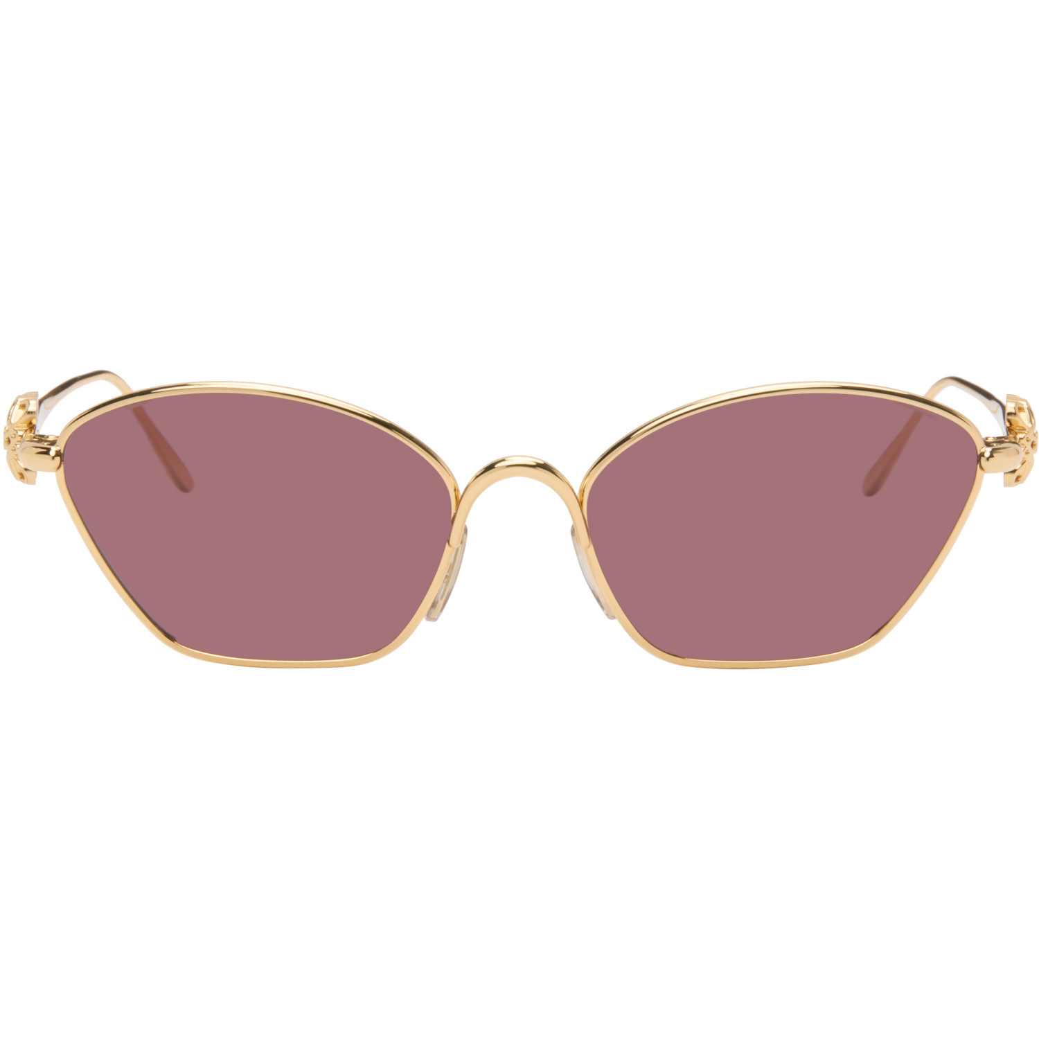 LOEWE Gold Anagram Hexagonal Sunglasses