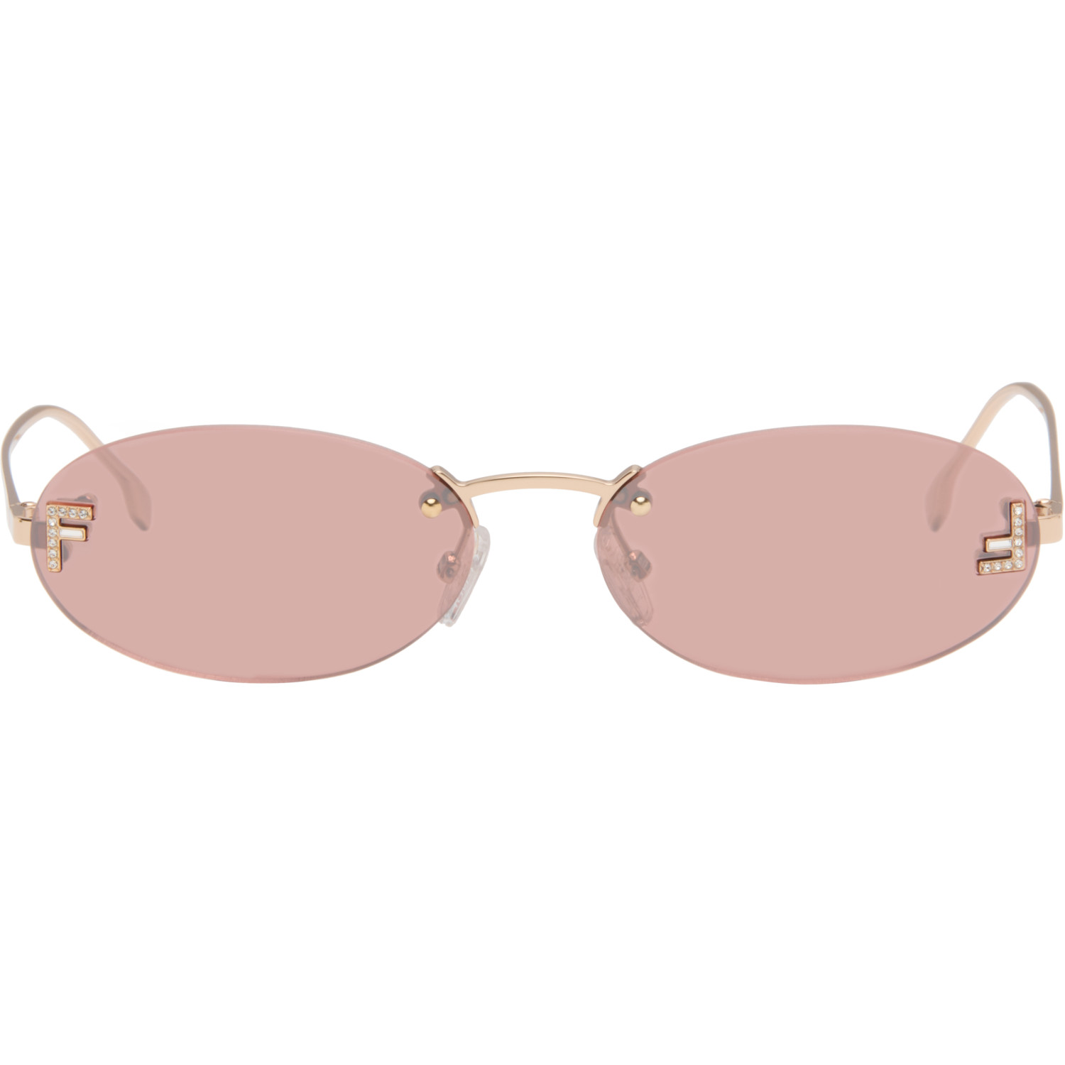 Fendi Gold 'Fendi First' Crystal Sunglasses
