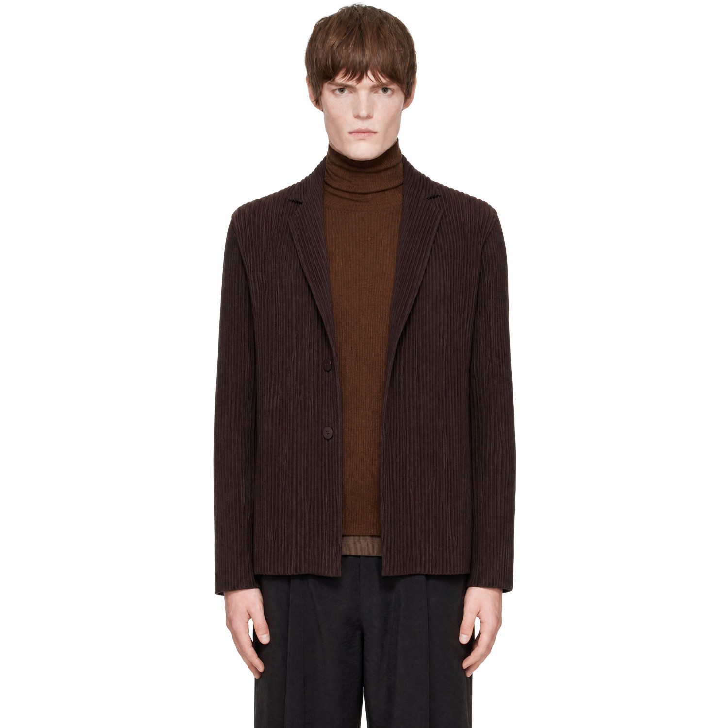 HOMME PLISSÉ ISSEY MIYAKE Brown October Kersey Pleats Jacket