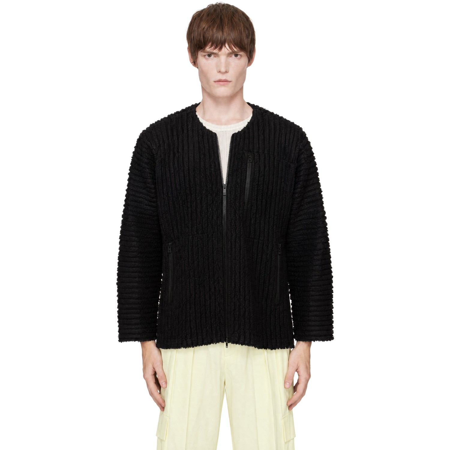 HOMME PLISSÉ ISSEY MIYAKE Black Fleece Pleats October Blouson Jacket