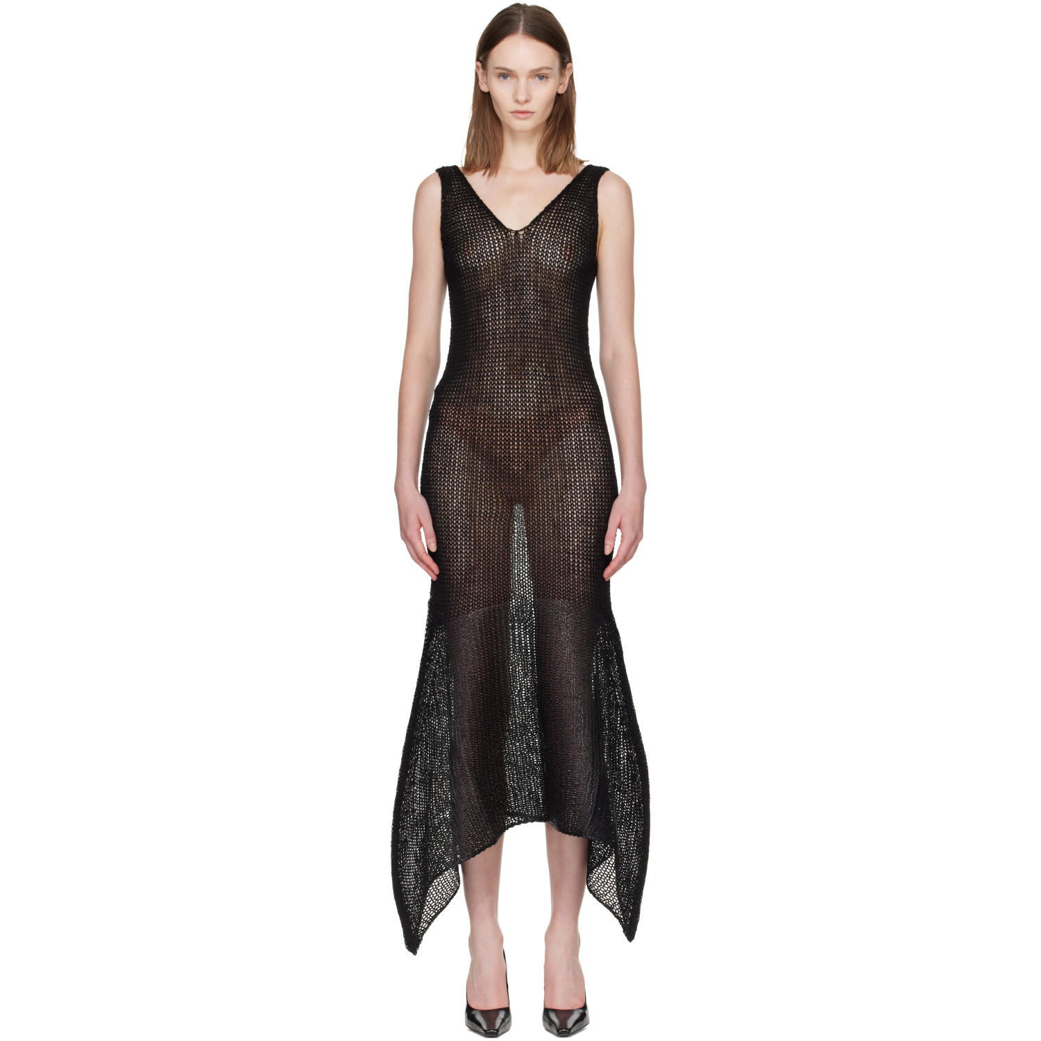 ISSEY MIYAKE Black Panini Pulled Maxi Dress