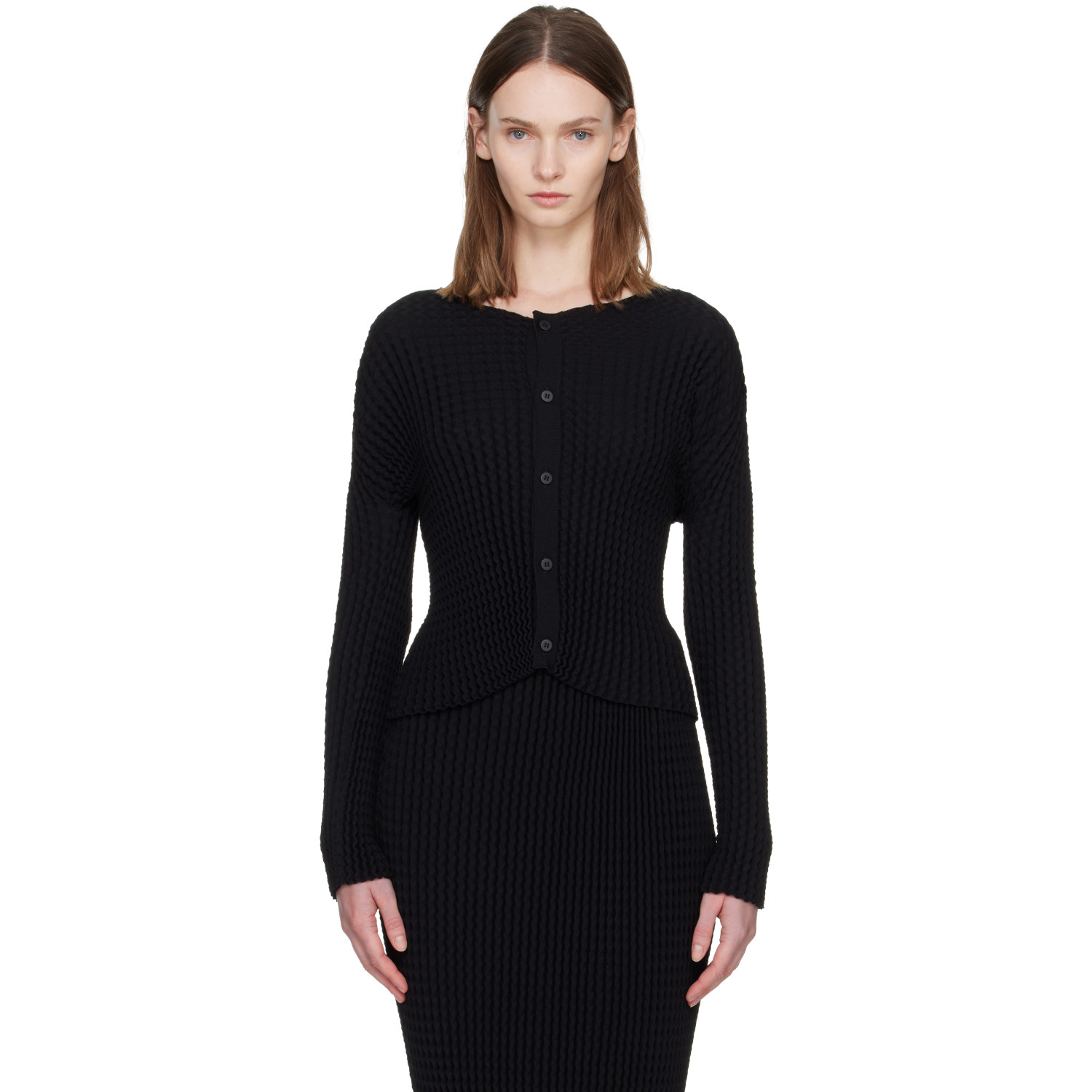 ISSEY MIYAKE Black Spongy Cardigan