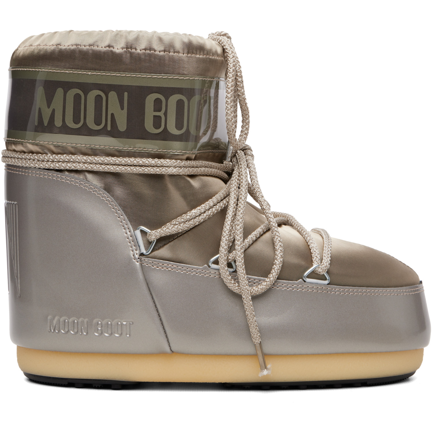 Moon Boot Gold & Taupe Icon Low Glance Satin Boots