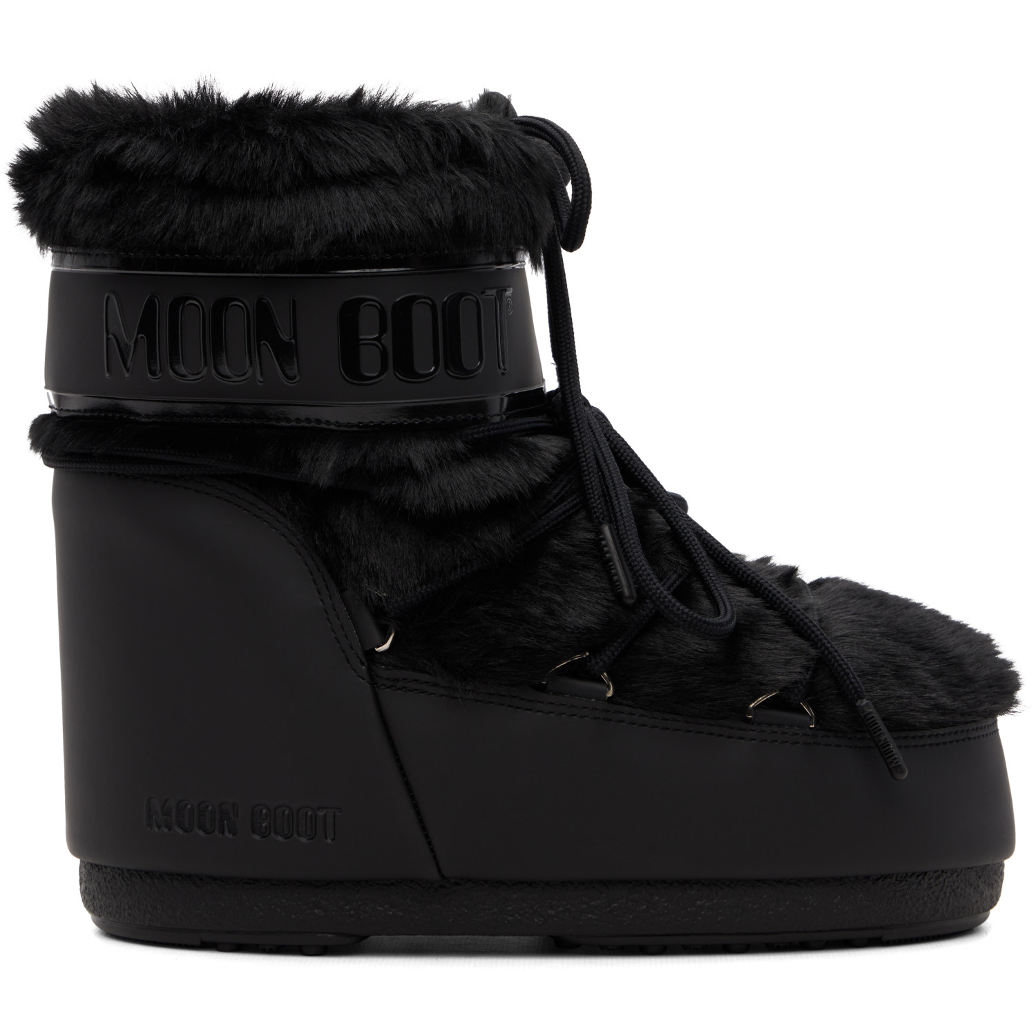 Moon Boot Black Icon Low Faux-Fur Boots