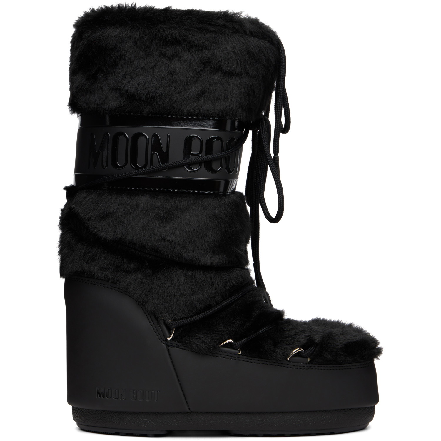 Moon Boot Black Icon Faux-Fur Tall Boots