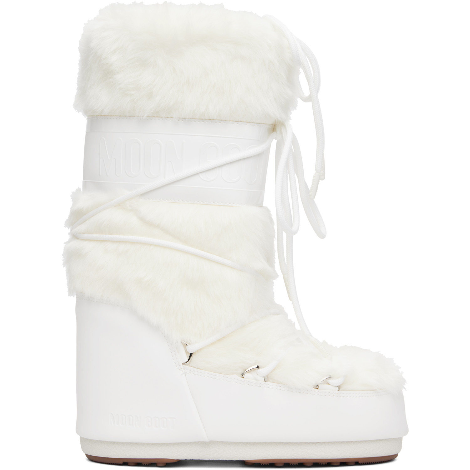 Moon Boot White Icon Faux-Fur Tall Boots