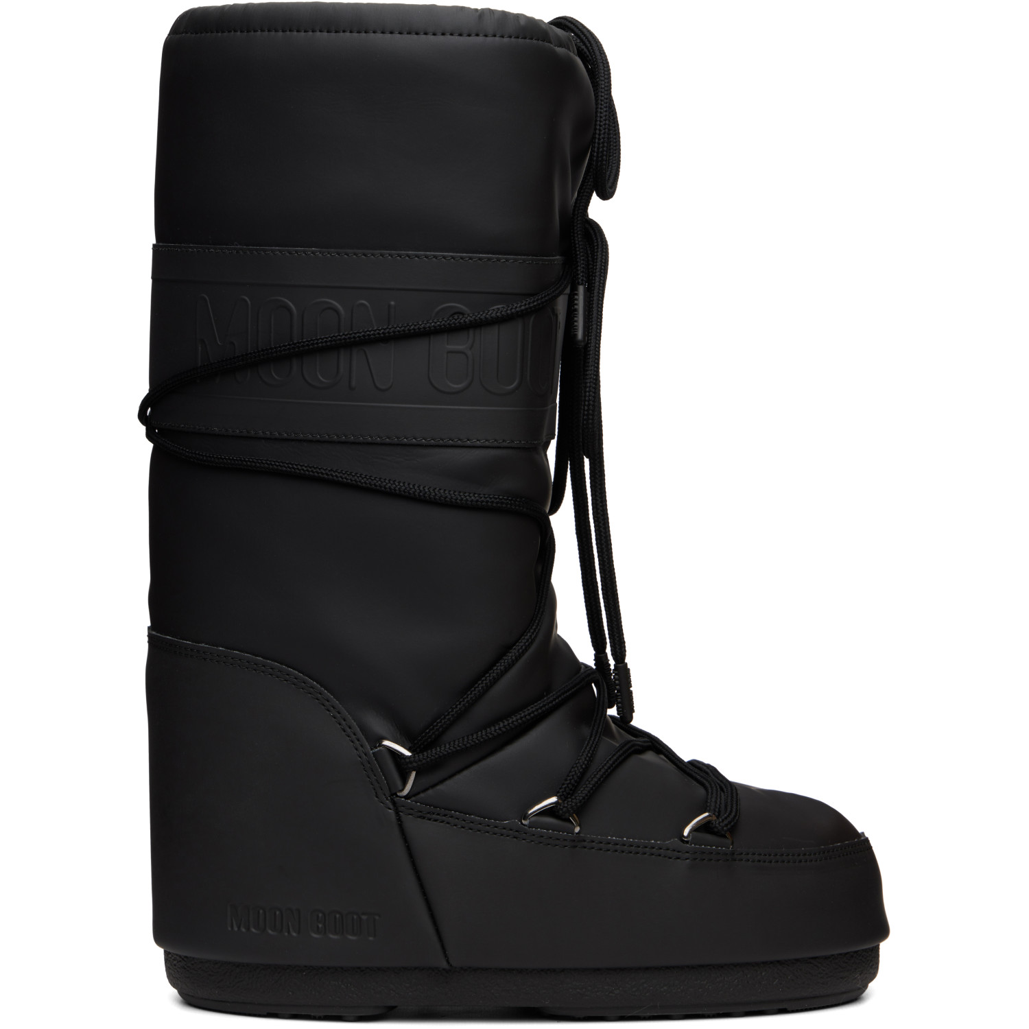 Moon Boot Black Icon Rubber Boots