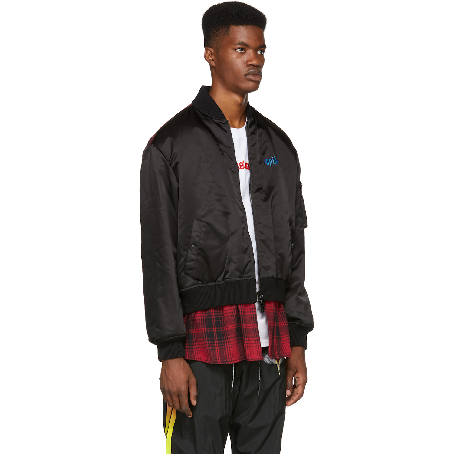  Marcelo Burlon County Of Milan Black 'cupido' Bomber Jacket 