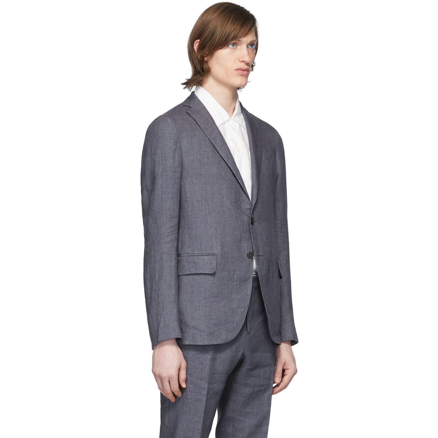  Eidos Grey Linen Blazer 