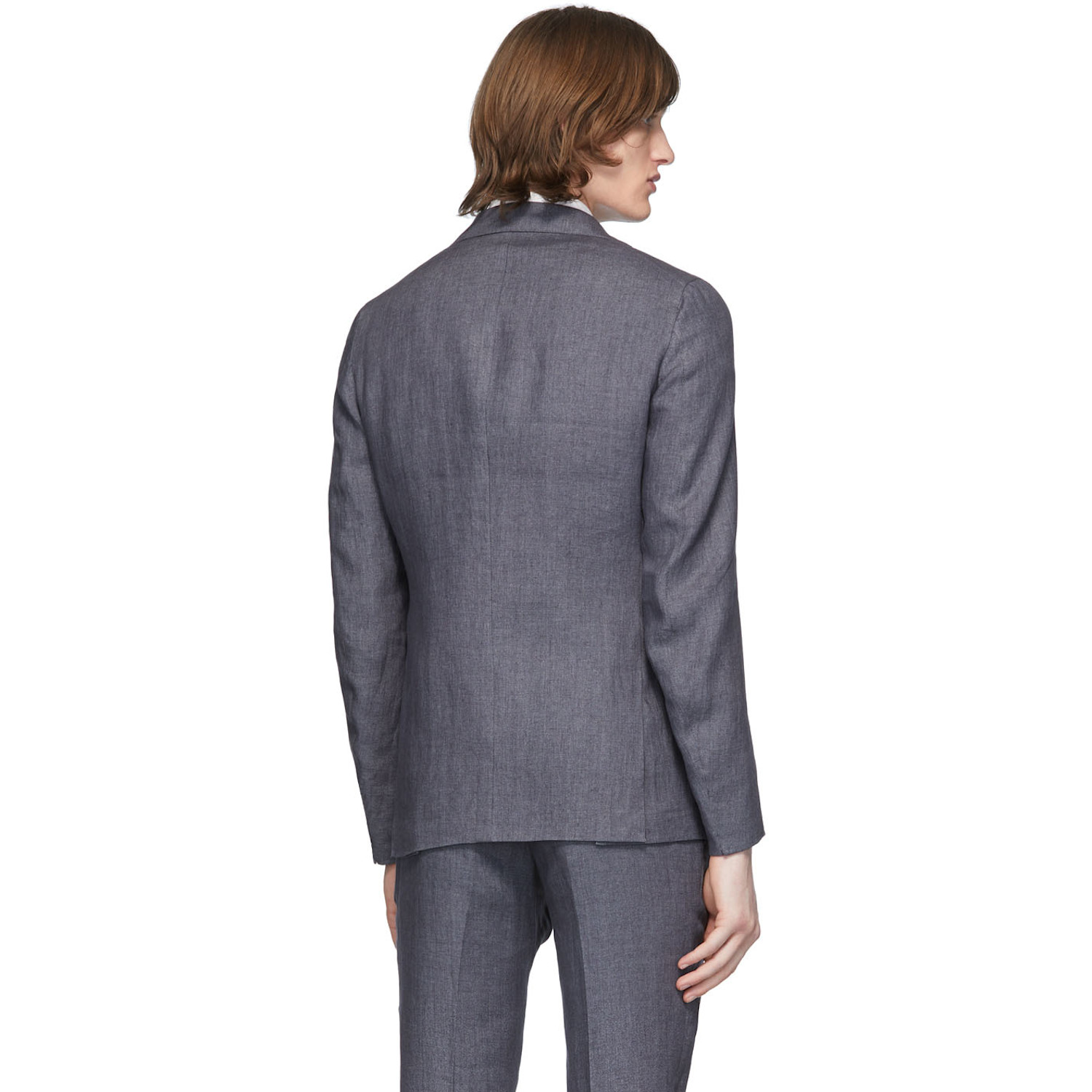  Eidos Grey Linen Blazer 