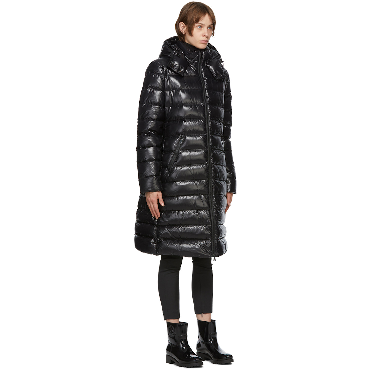  Moncler Black Down Moka Coat 