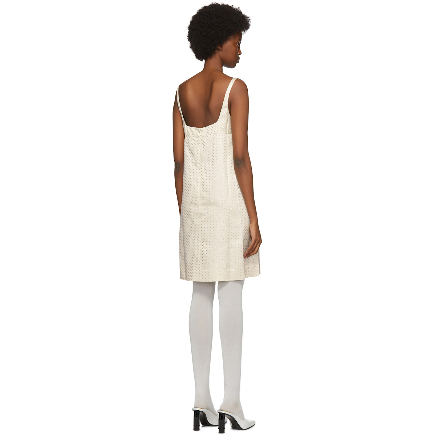  Marc Jacobs Off-white Polka Dot Glitter Mid-length Dress 