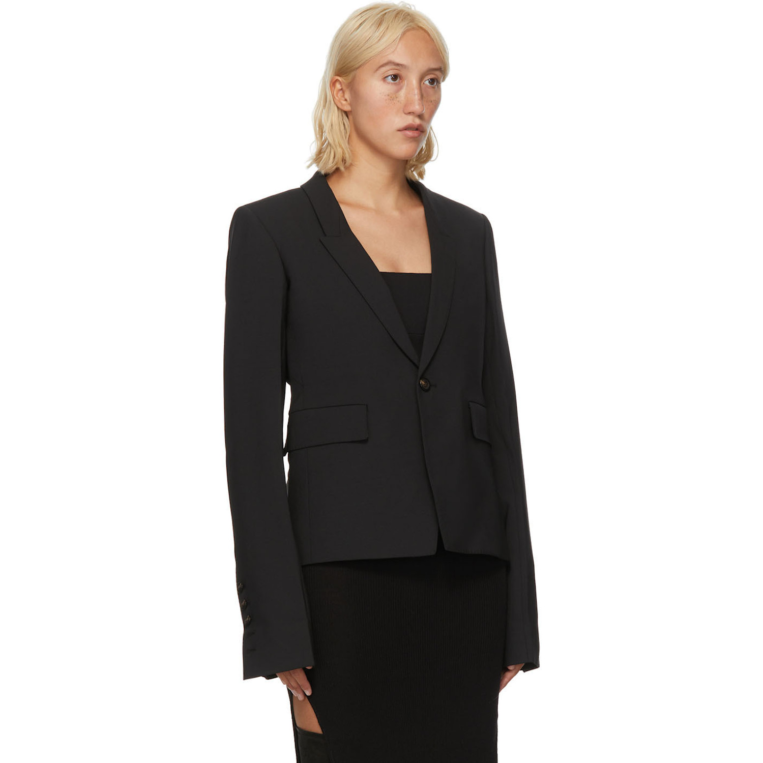  Rick Owens Black Wool Soft Blazer 