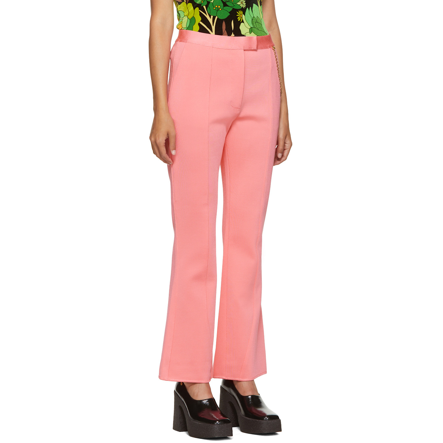  Givenchy Pink Chain Flared Trousers 