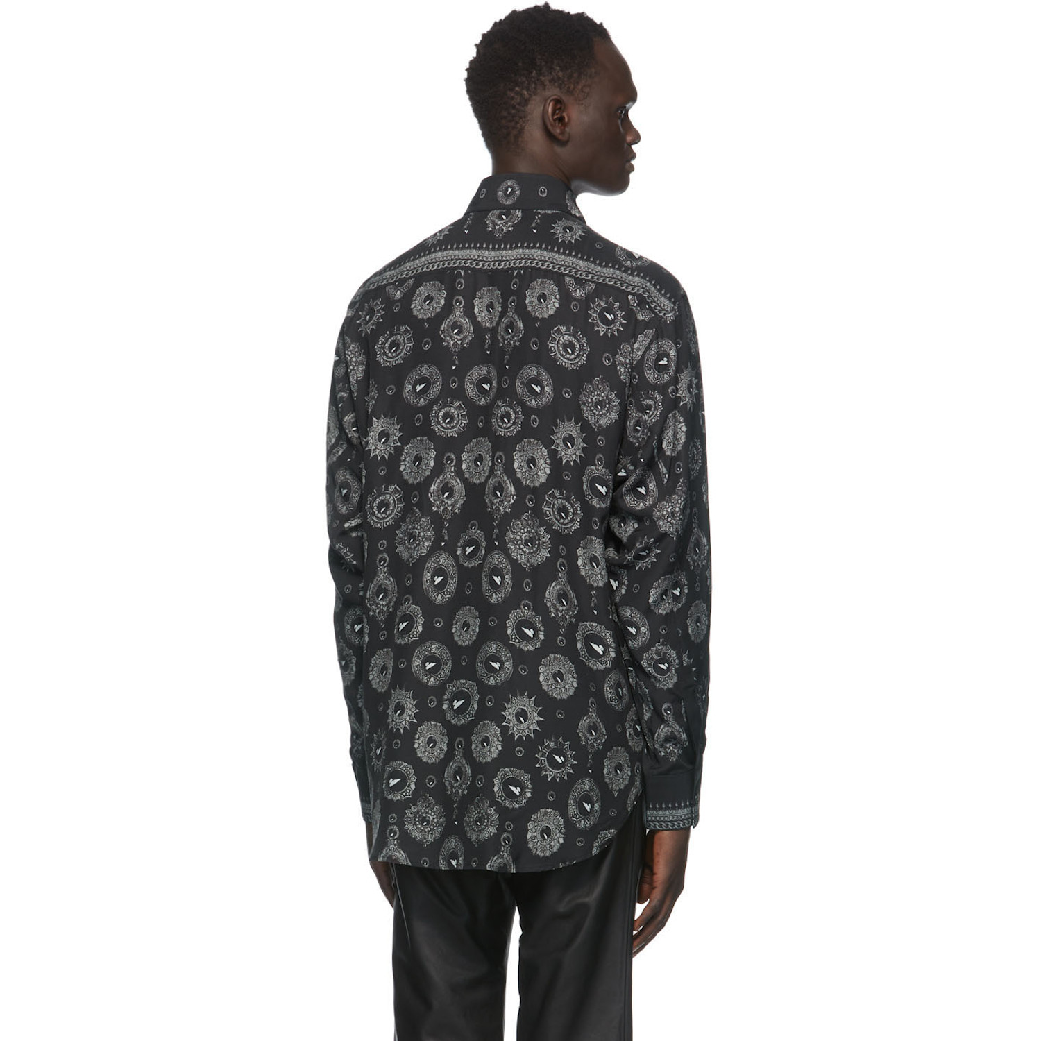  Givenchy Black & Grey Jewelry Printed Shirt 
