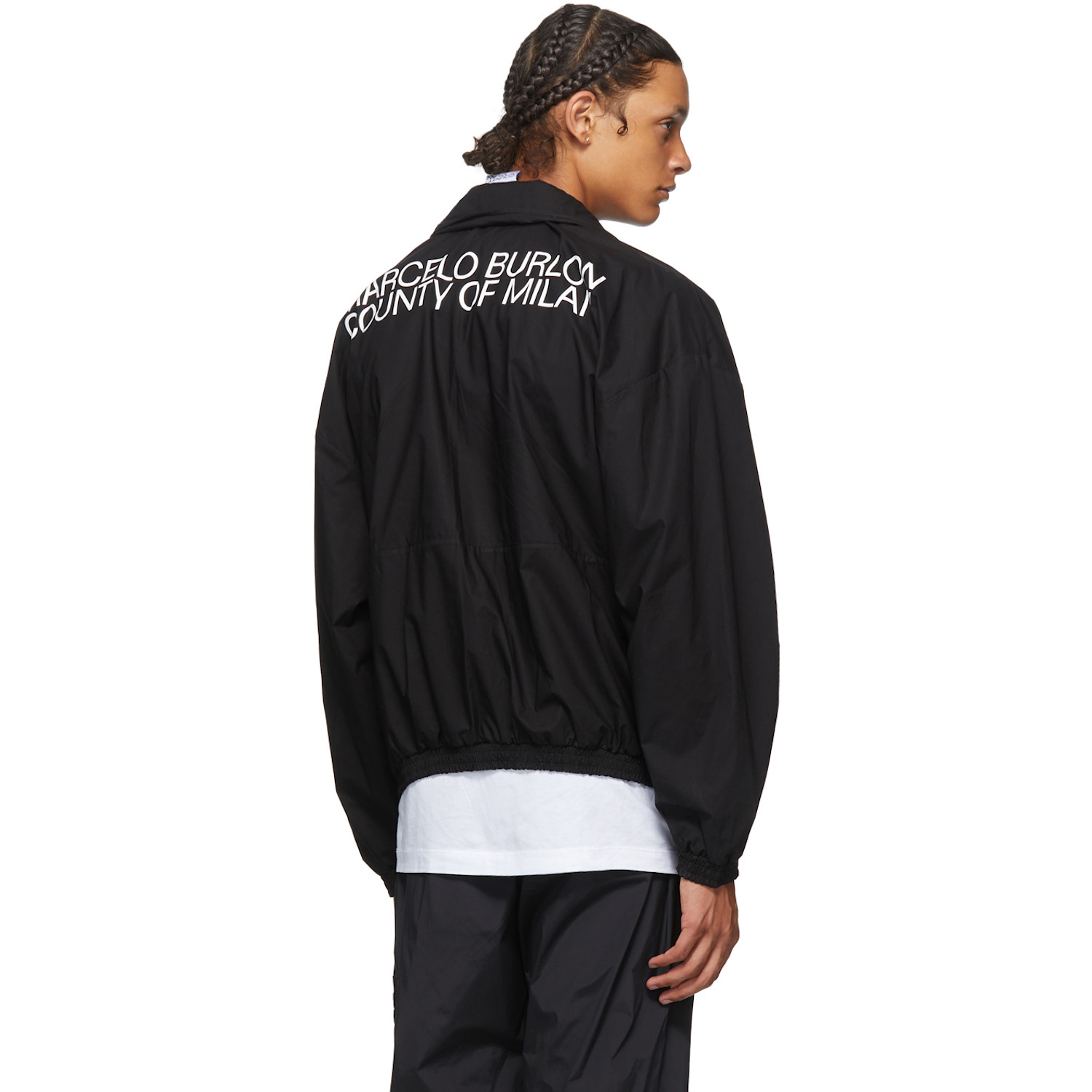  Marcelo Burlon County Of Milan Black Logo Tech Track Jacket 