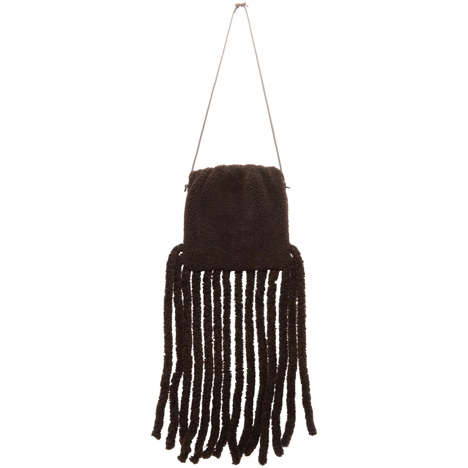  Bottega Veneta Brown Shearling 'the Fringe' Bag 