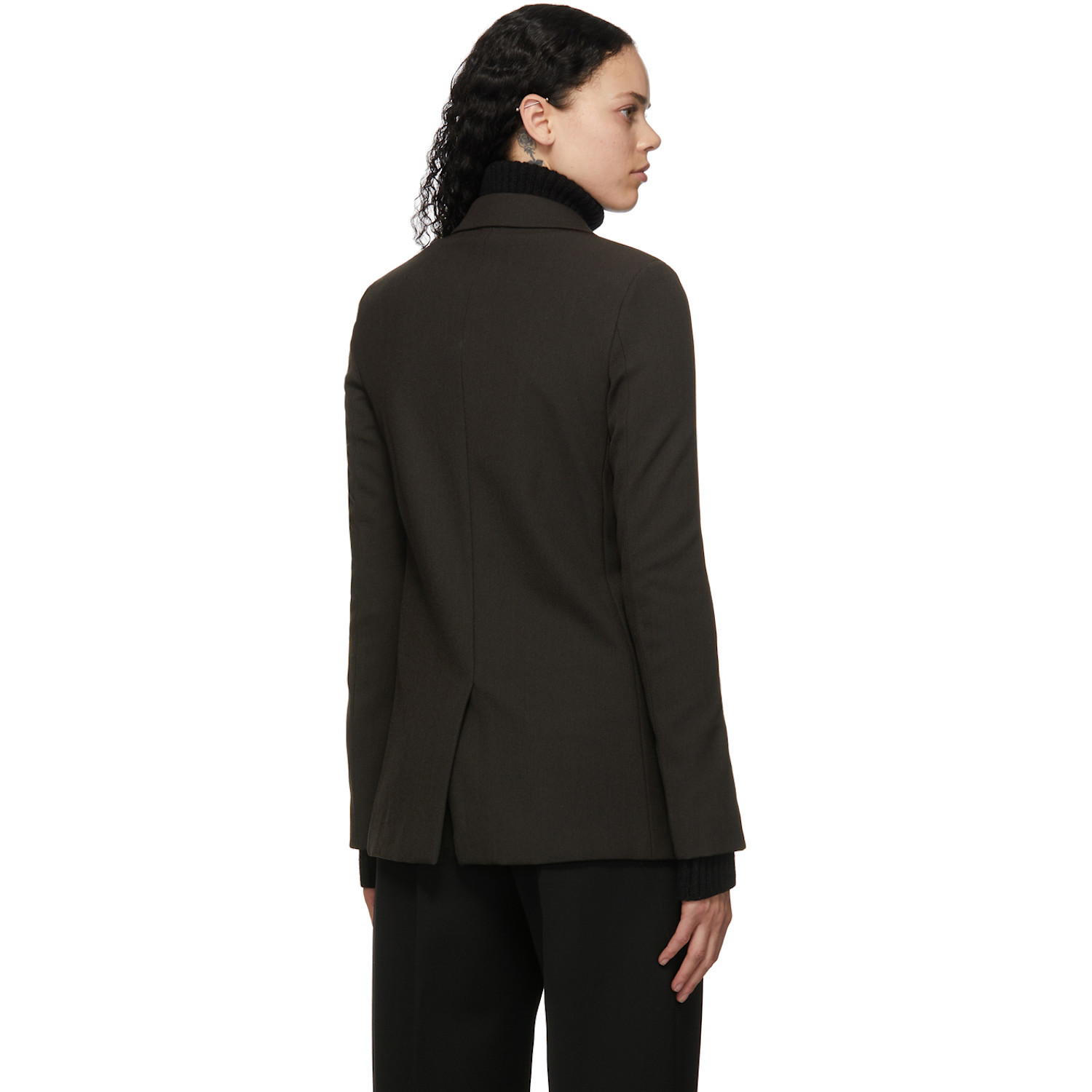  Bottega Veneta Brown Wool Twill Blazer 
