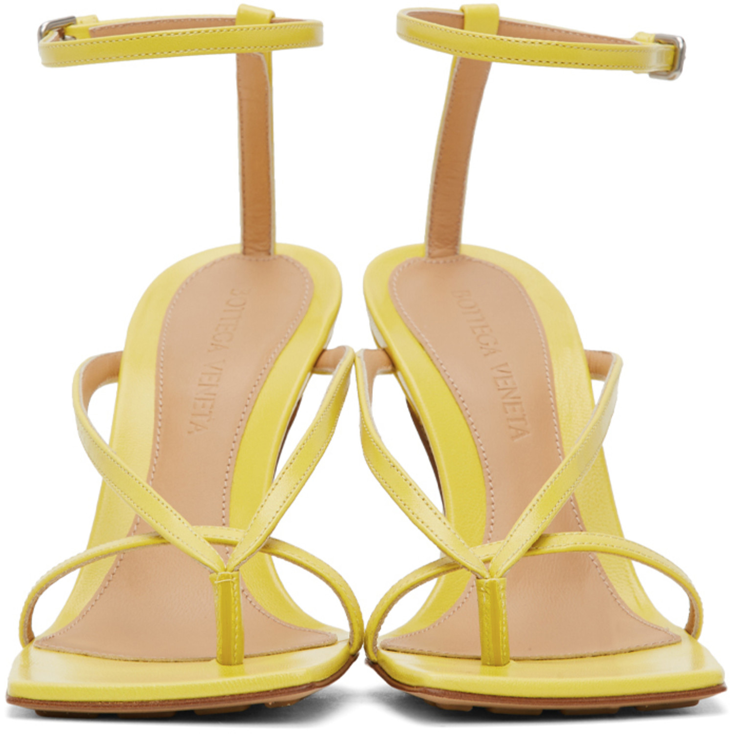  Bottega Veneta Yellow Stretch Sandals 