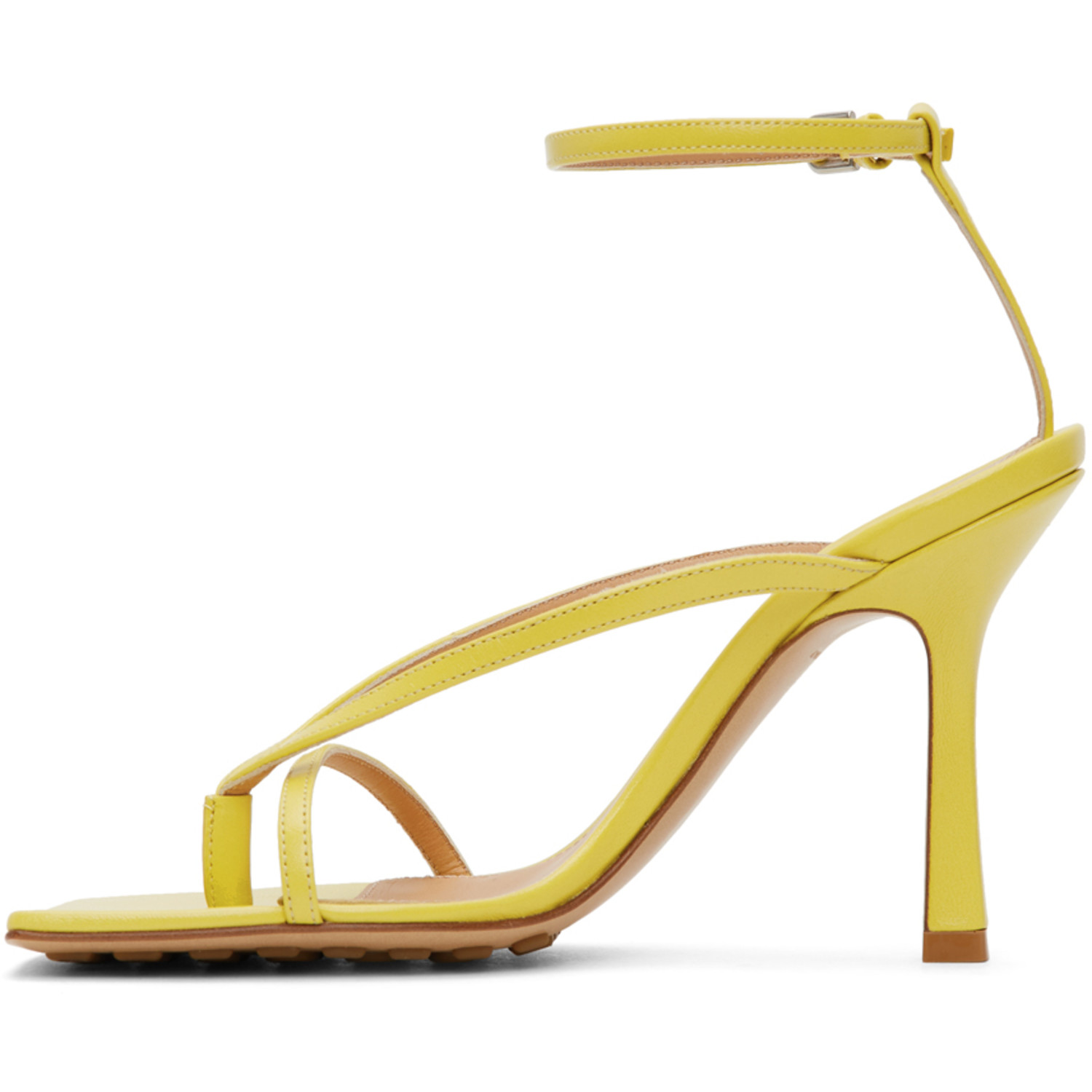  Bottega Veneta Yellow Stretch Sandals 