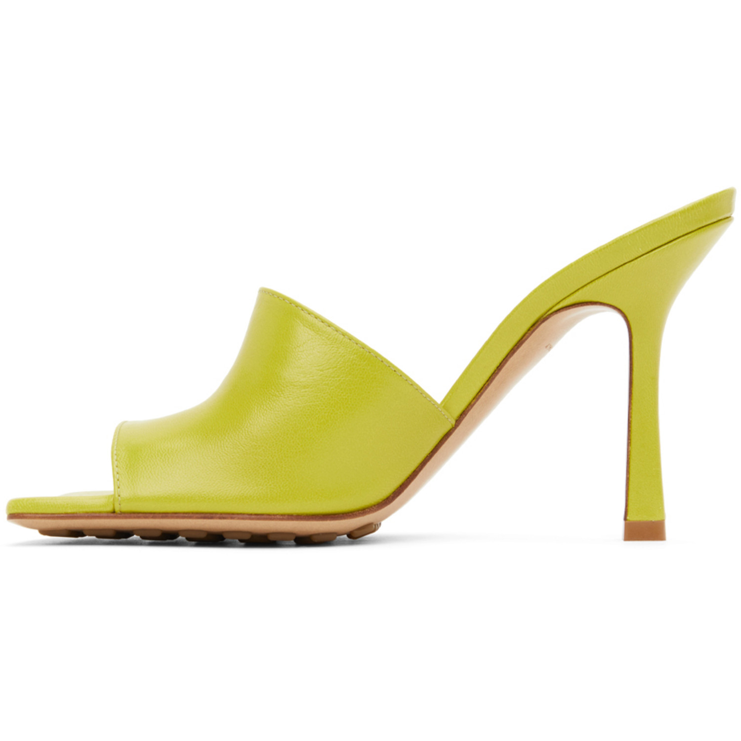  Bottega Veneta Green Stretch Heeled Sandals 