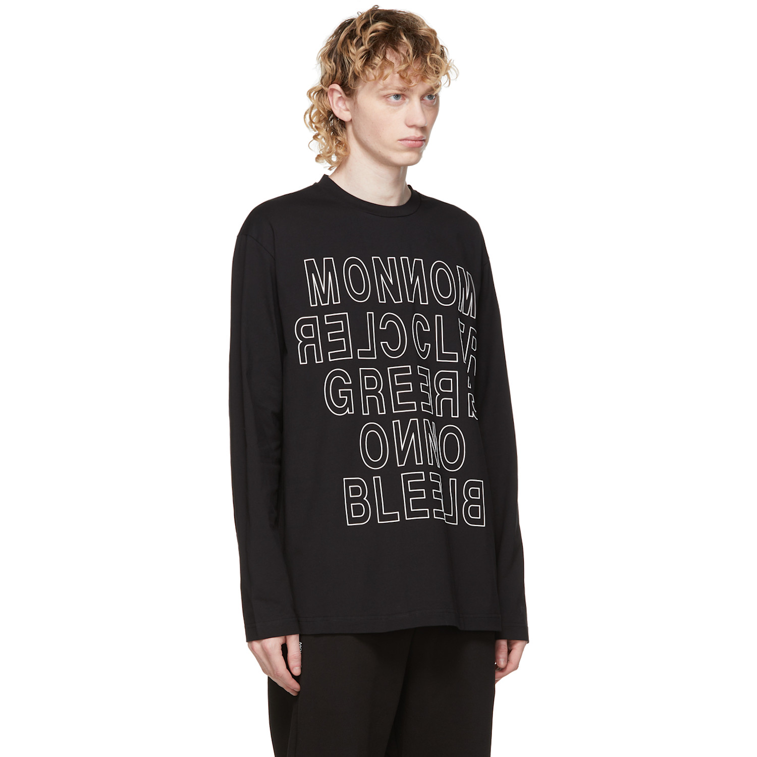  Moncler Grenoble Black Logo Long Sleeve T-shirt 