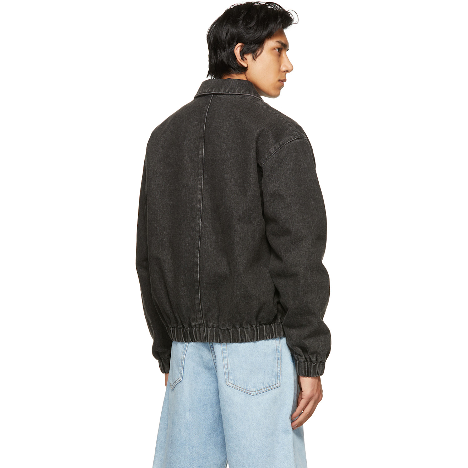  Ami Paris Black Denim Ami De Cœur Jacket 