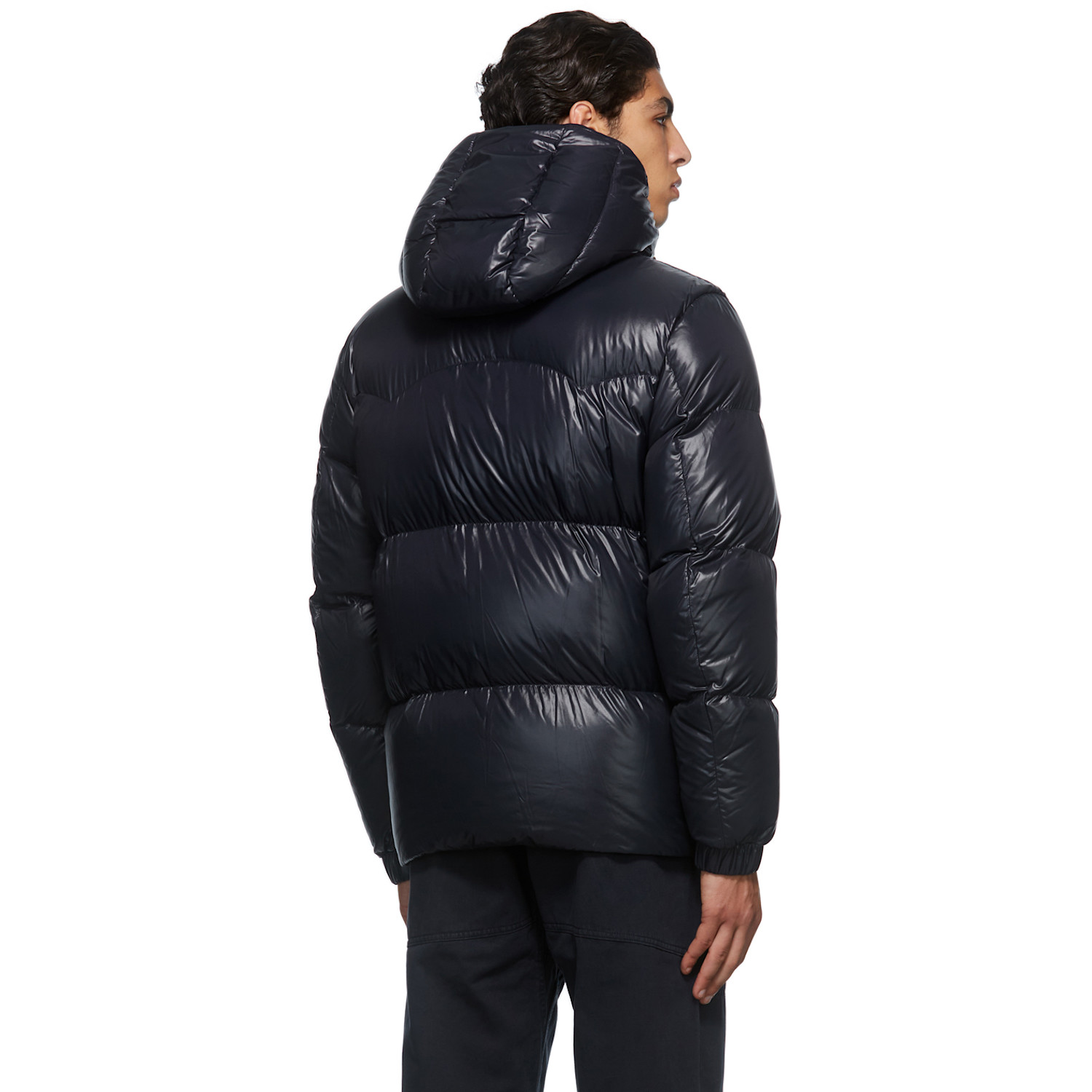  Moncler Navy Logo Down Jacket 