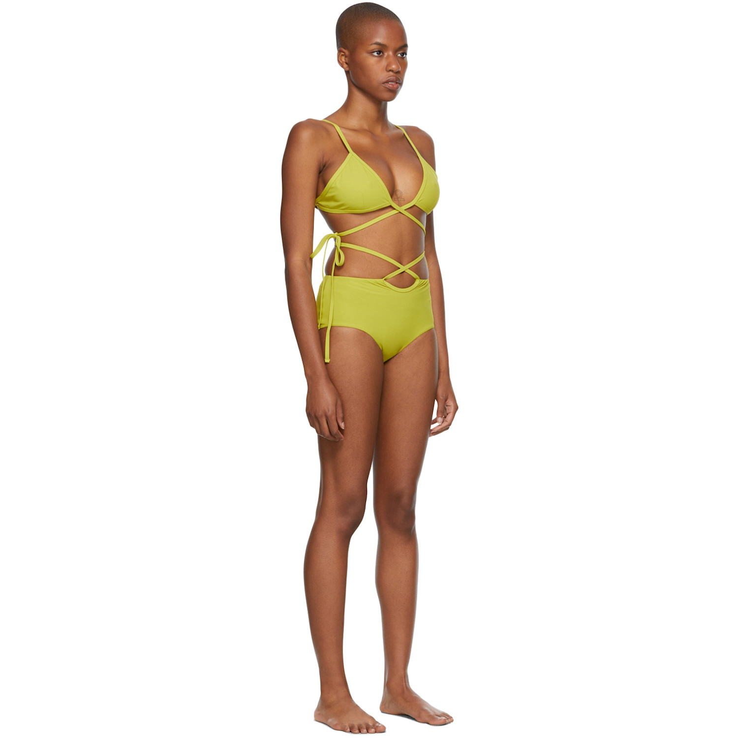  Christopher Esber Green Wrapped Tie & Loop Tie Bikini 