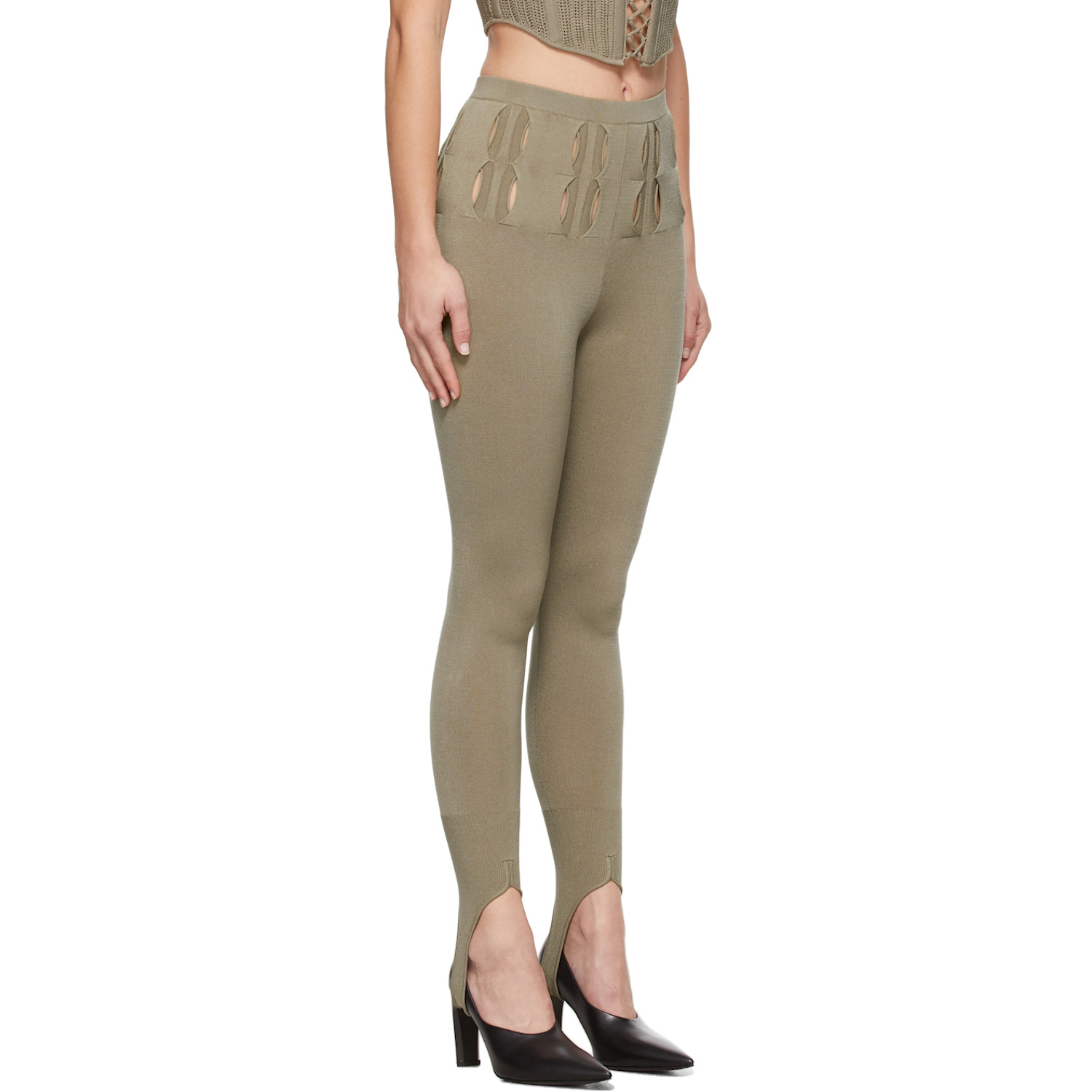  Dion Lee Khaki Double Stirrup Leggings 