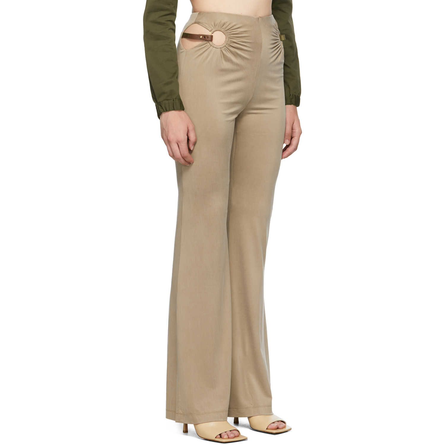  Dion Lee Beige Horse Bit Trousers 