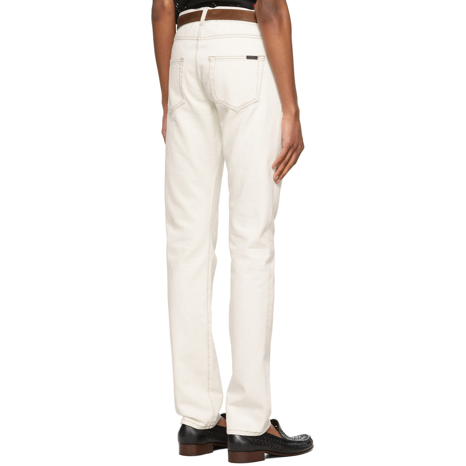  Saint Laurent Off-white Slim-fit Jeans 