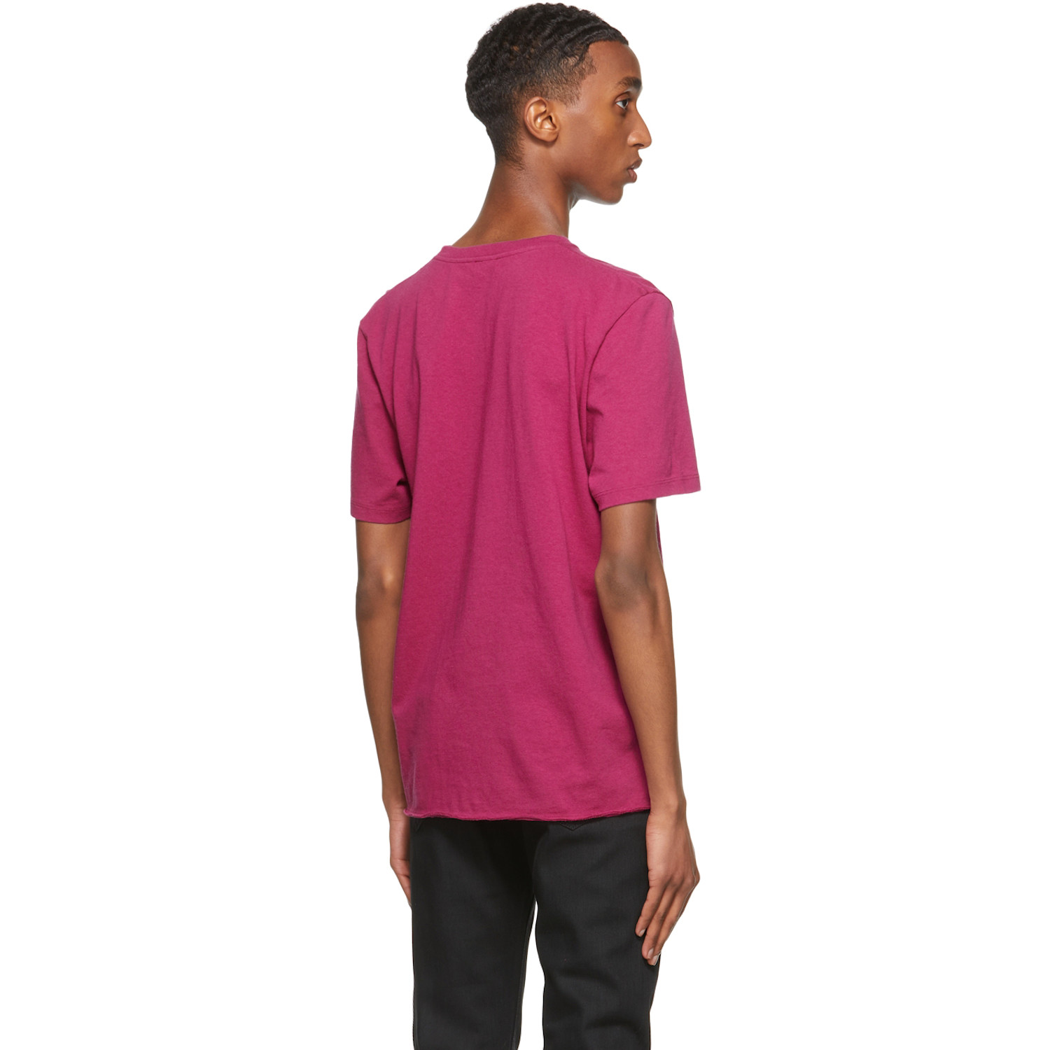  Saint Laurent Pink Rive Gauche Logo T-shirt 