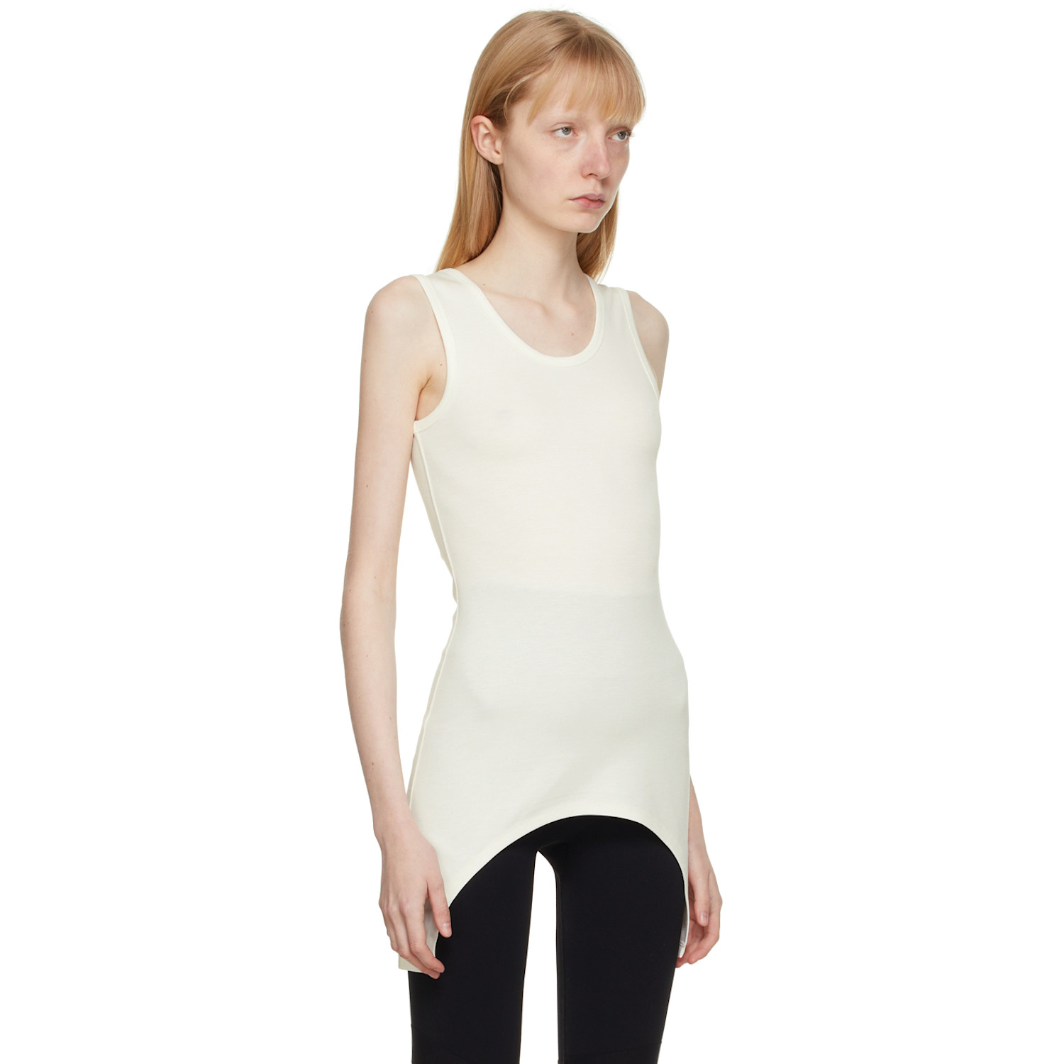  Vaara Off-white Simple Cut Away Sport Top 