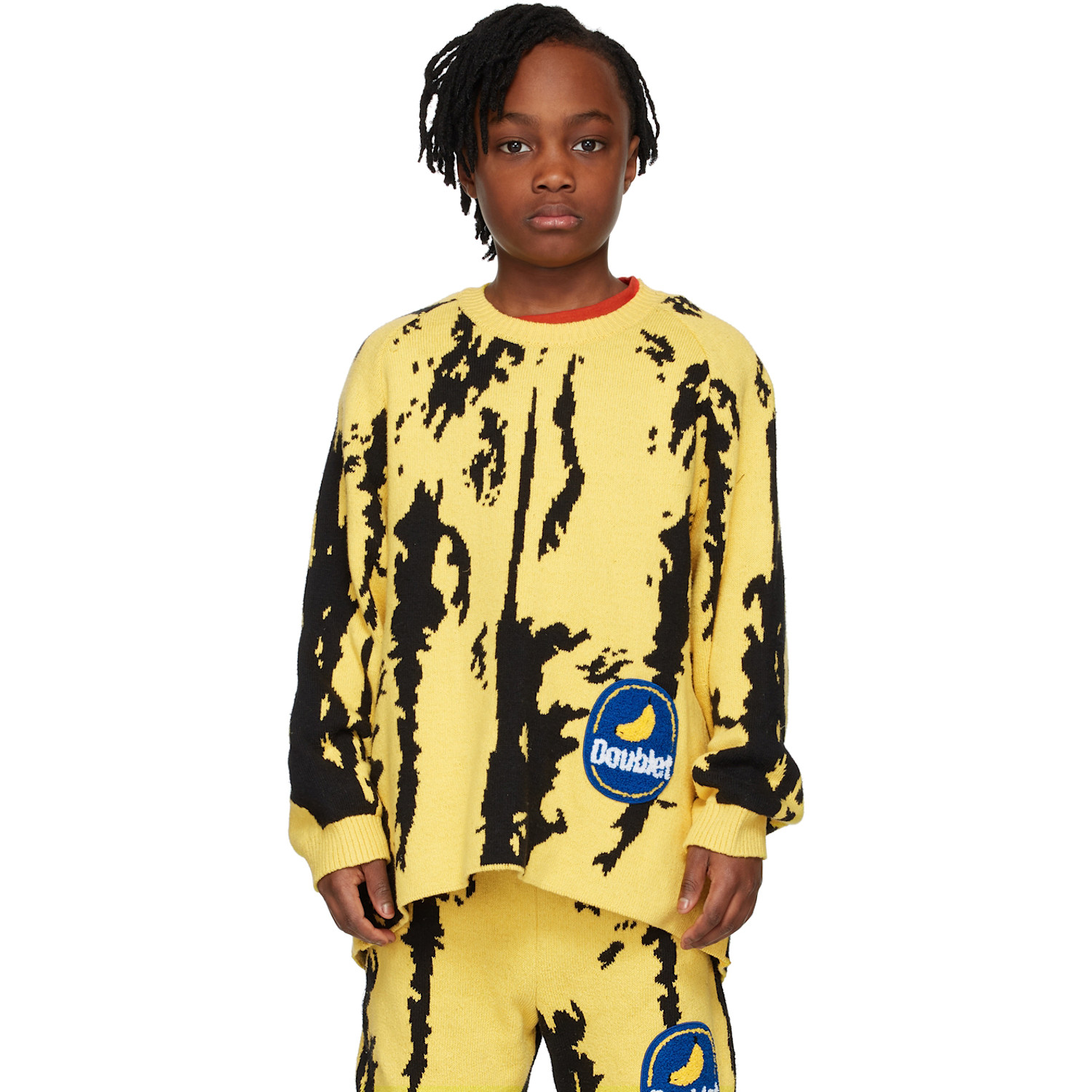  Doublet Kids Yellow & Black Banana Sweater 