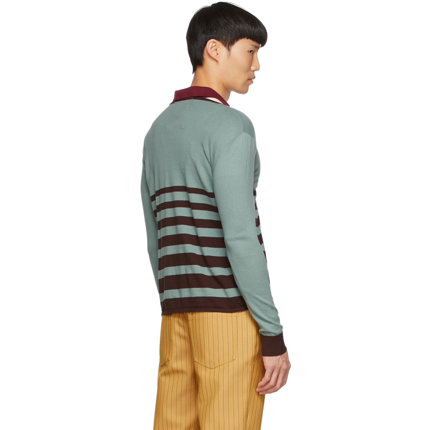  Lukhanyo Mdingi Blue Cotton Cardigan 