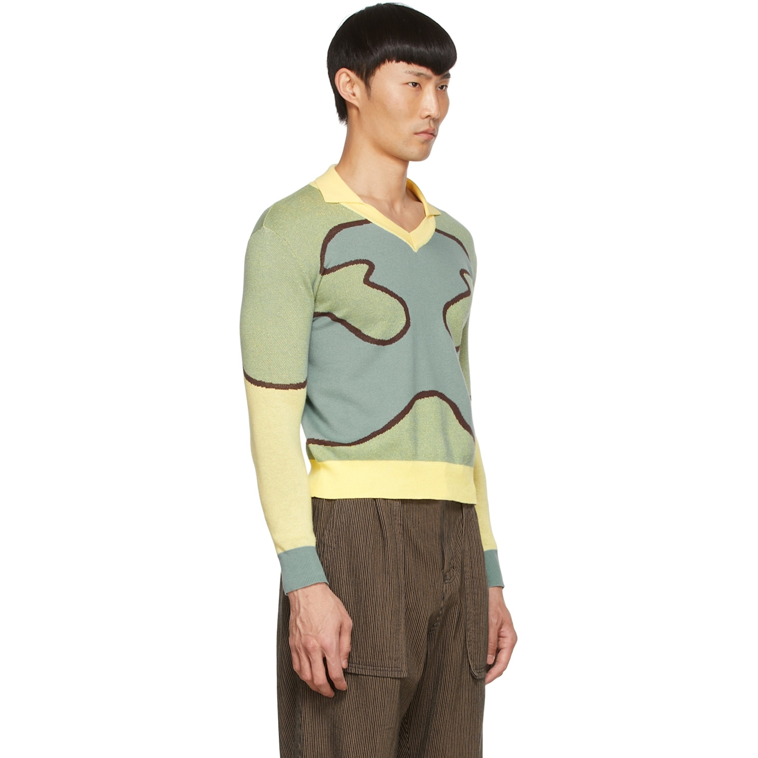  Lukhanyo Mdingi Green Cotton Sweater 